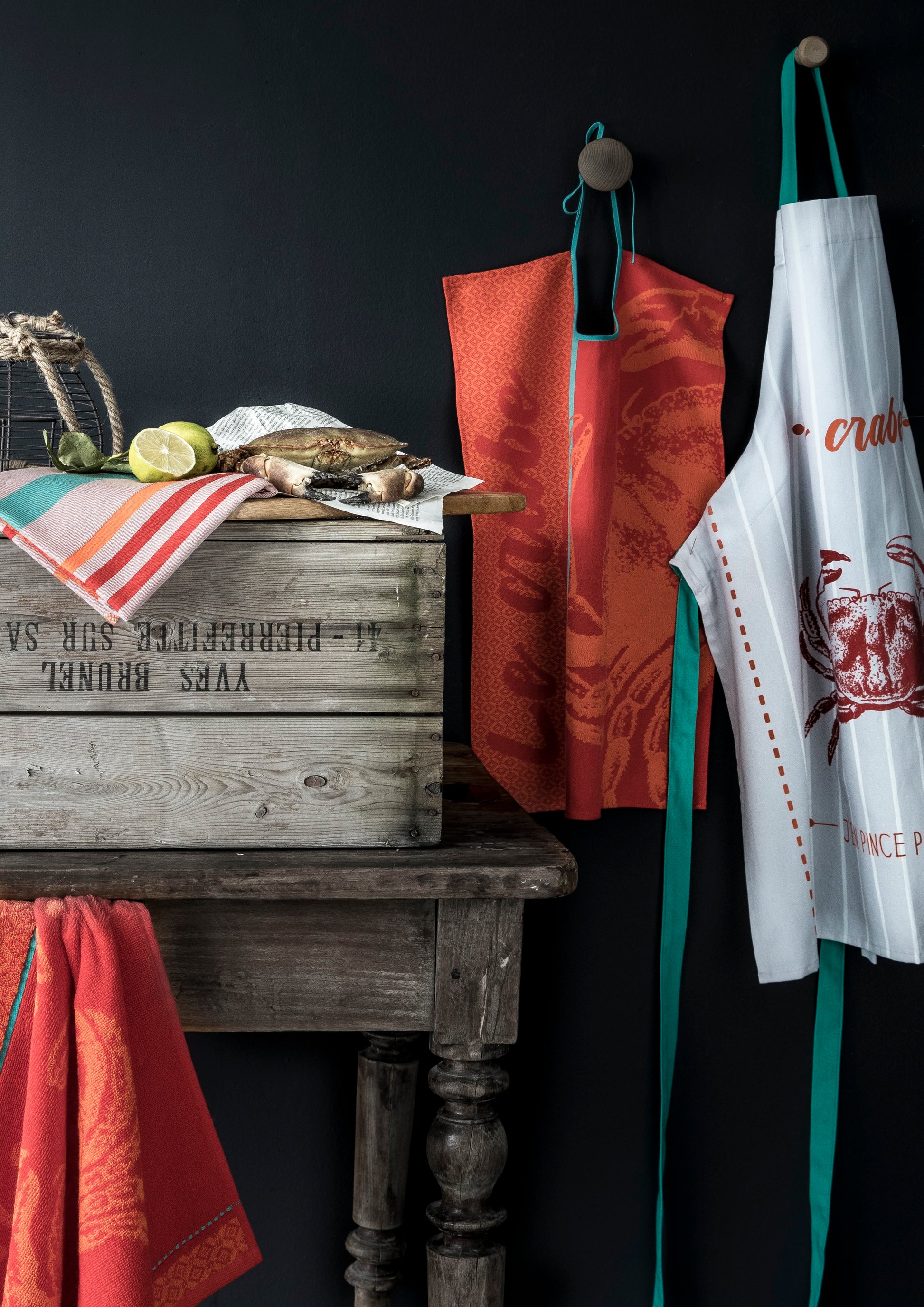 Red Rectangular Crab Bib