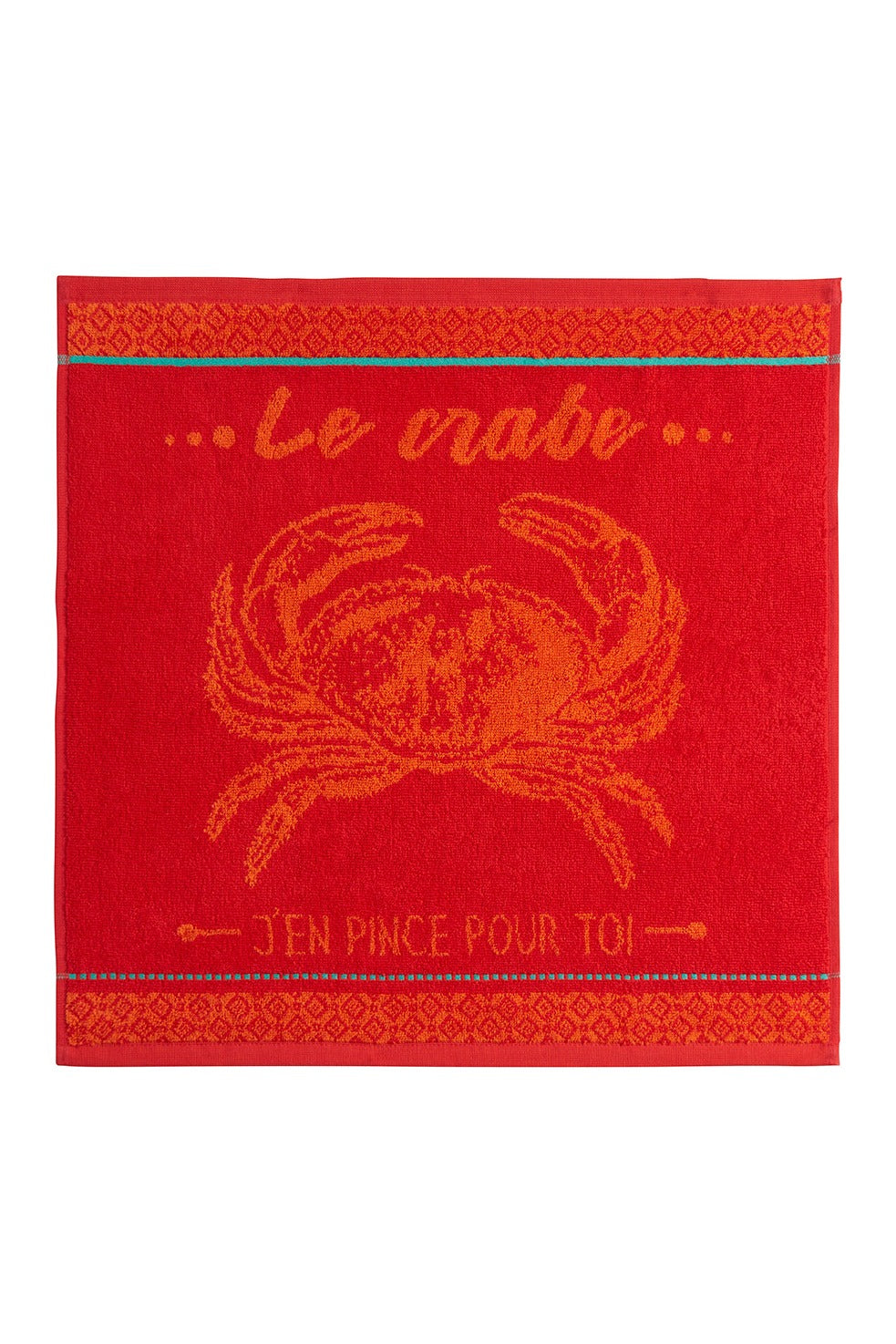 Essuie-mains jacquard éponge Crabe Rouge – Coucke