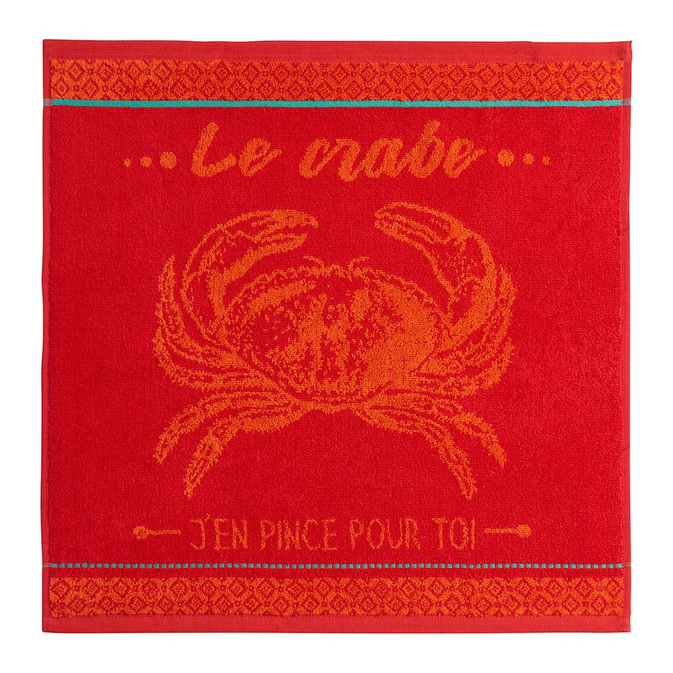 Essuie-mains jacquard éponge Crabe Rouge – Coucke