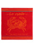 Essuie-mains jacquard éponge Crabe Rouge 50x50 cm