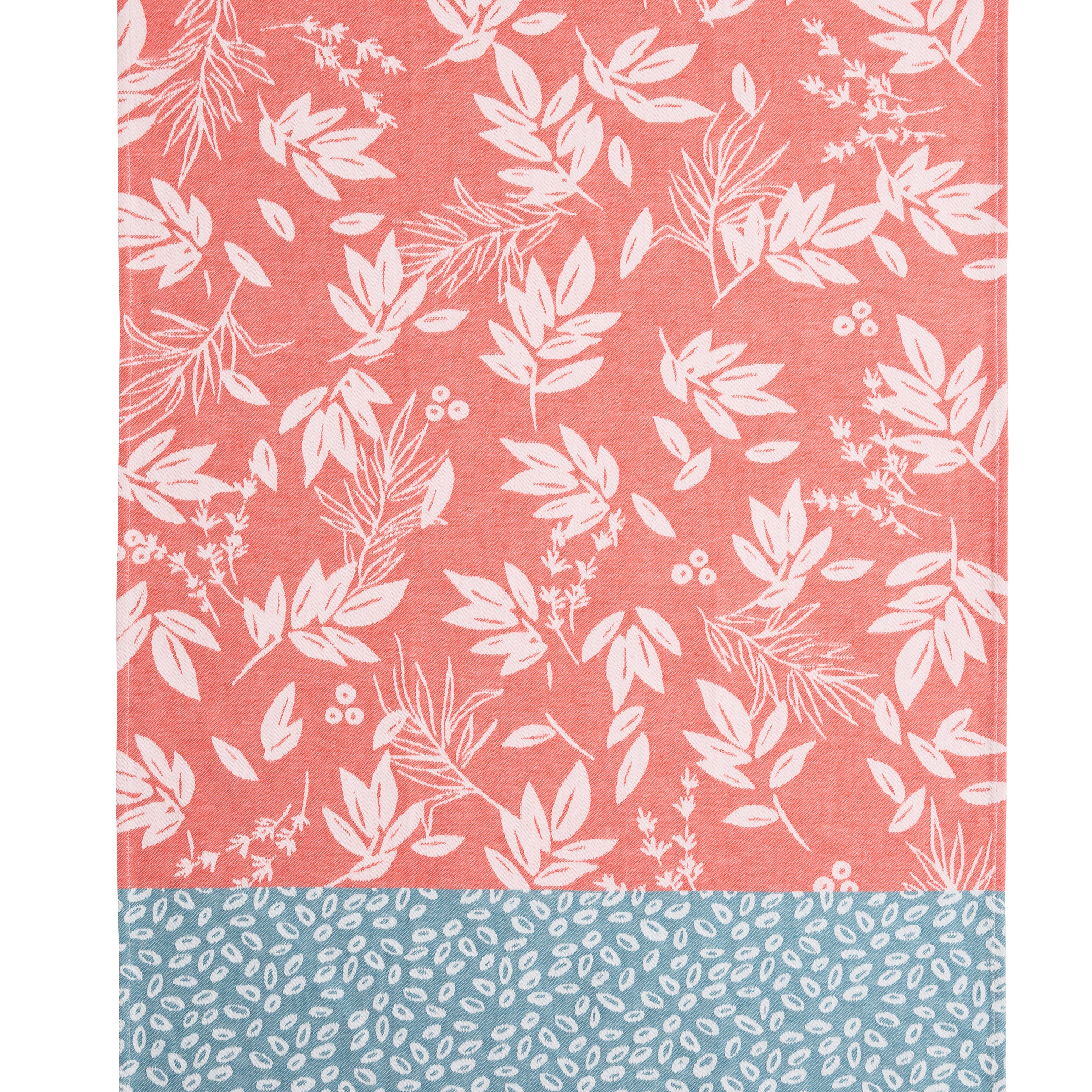 Torchon jacquard Feuillage Rouge