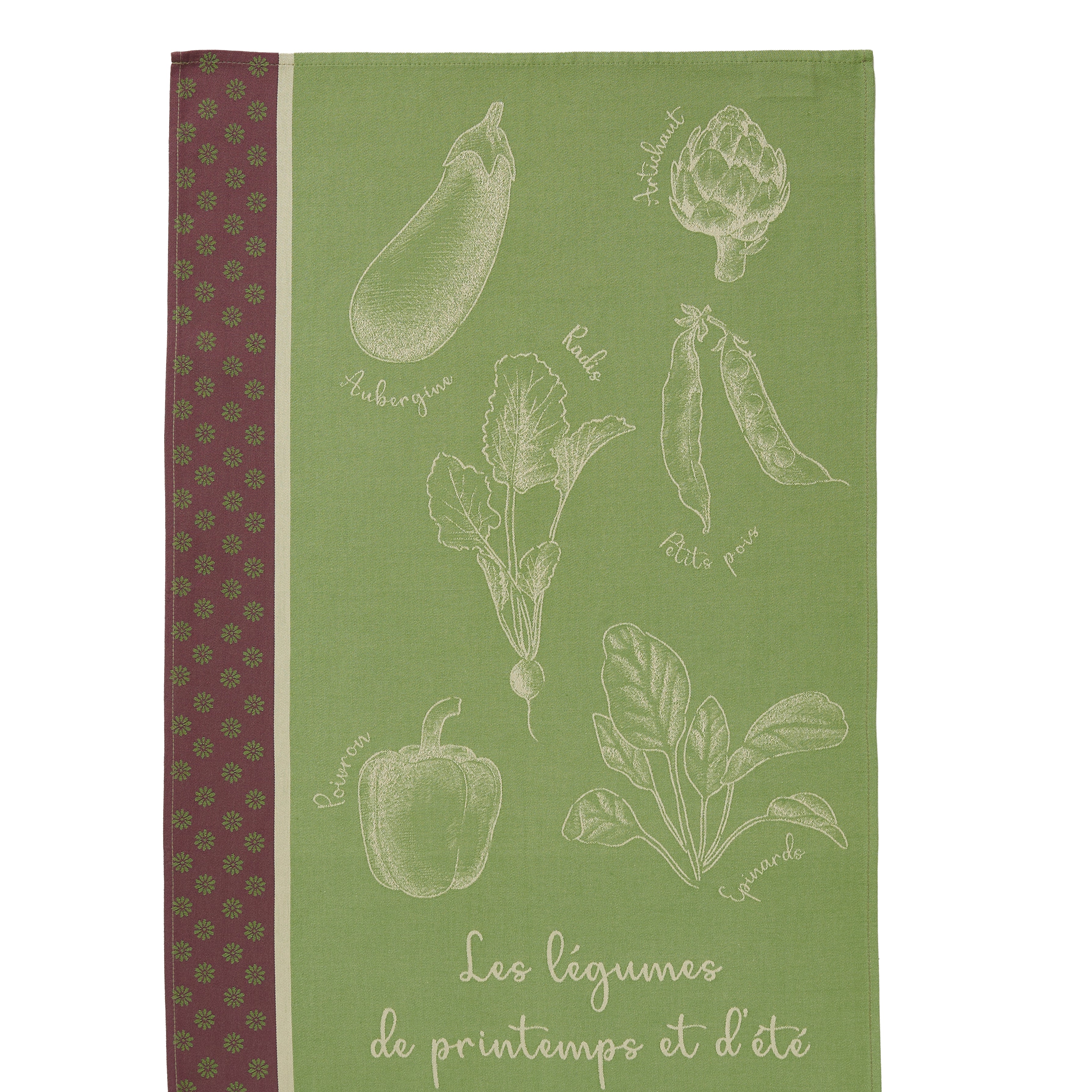 Rectangular Spring Vegetable Tea Towel