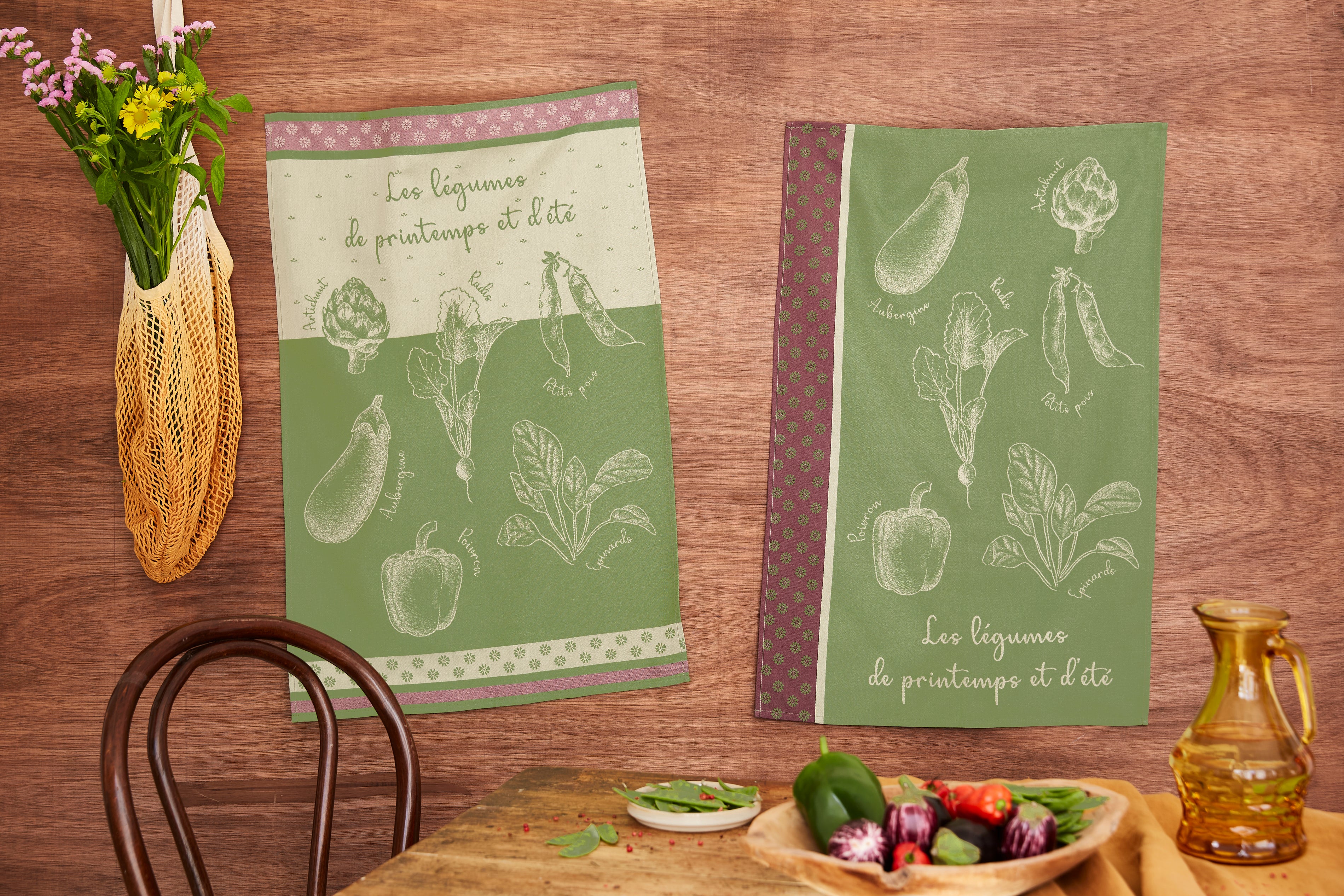 Summer Vegetable Garden Rectangular Tea Towel