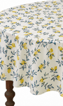 Nappe métis coton & lin imprimé Zeste de Citron Ronde – Coucke