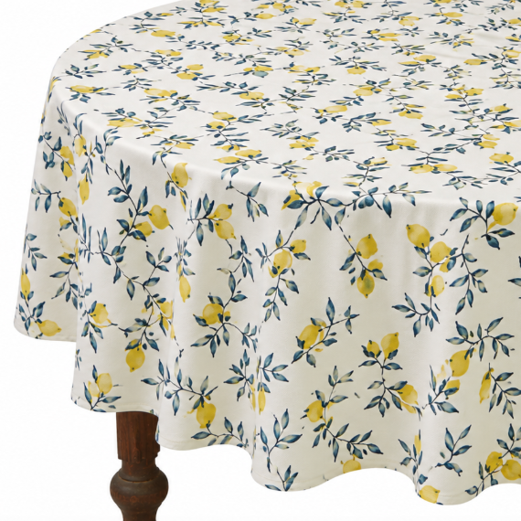Lemon Zest Round Tablecloth