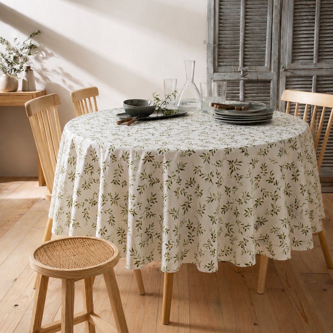 Olives Round Tablecloth