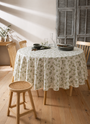 Nappe métis coton & lin imprimé Olives Ronde – Coucke