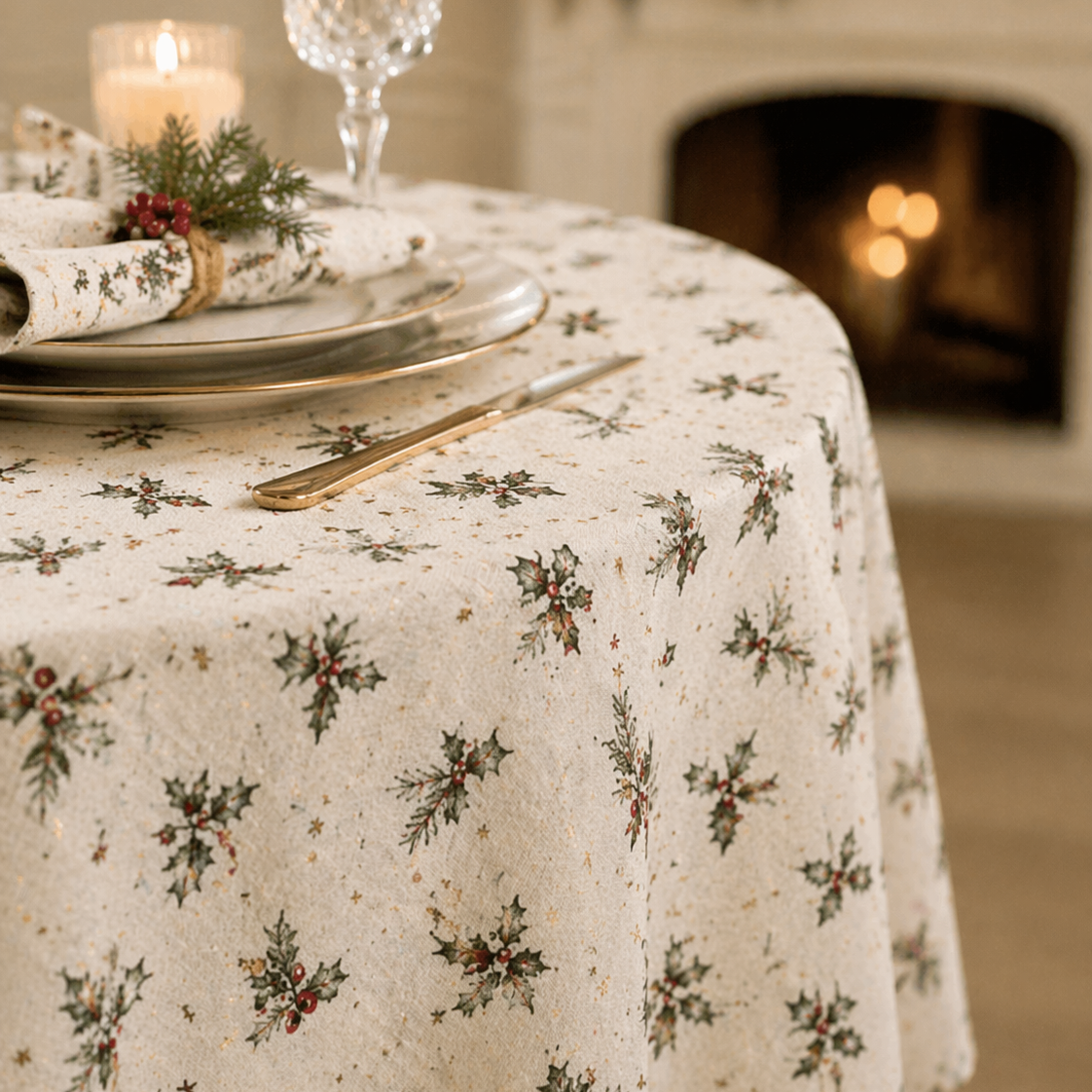 Magic Christmas Round Tablecloth