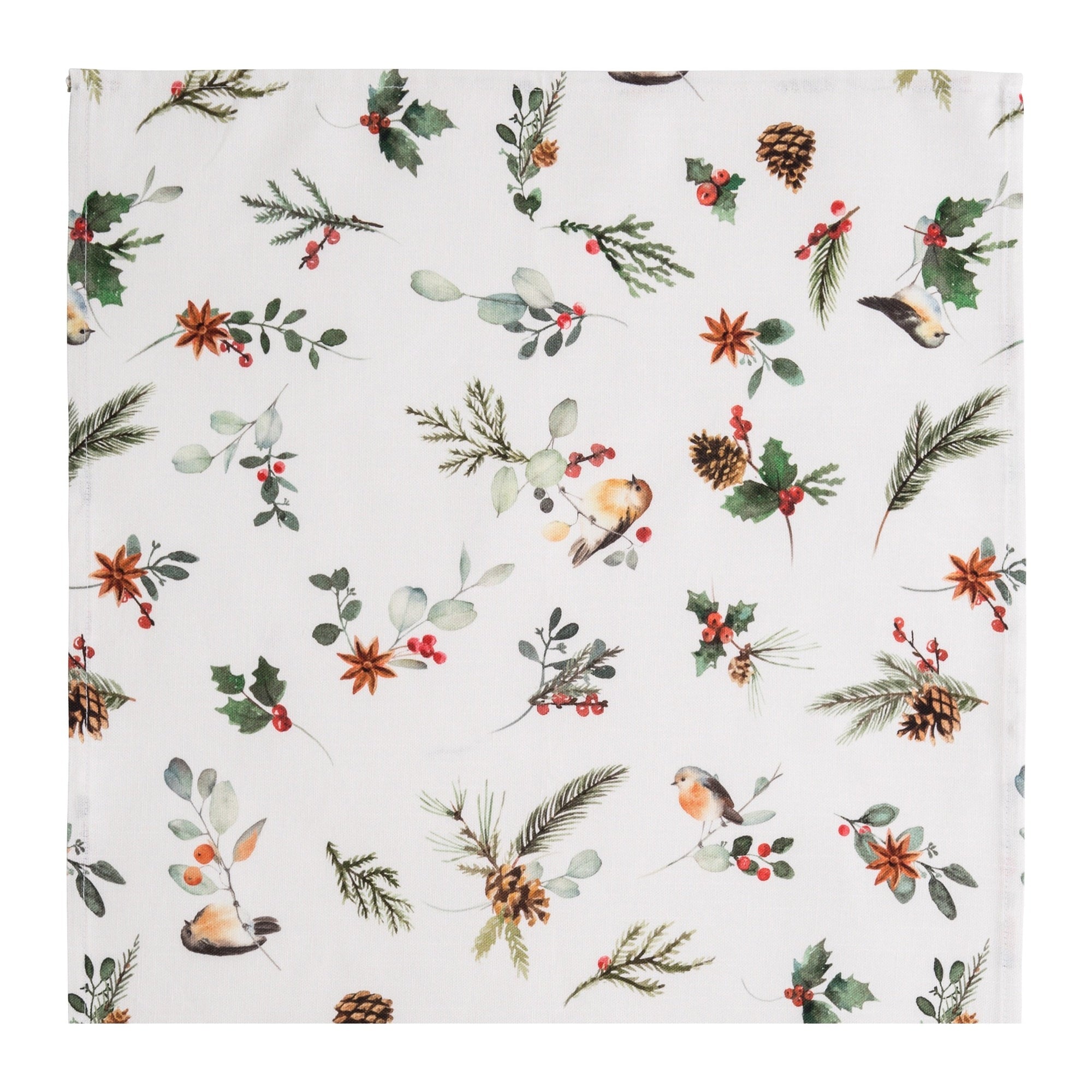 Serviettes de table coton & lin imprimé Magie de Noël (Lot de 6) – Coucke