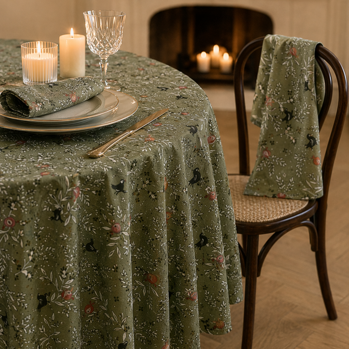 Pomegranate Round Tablecloth