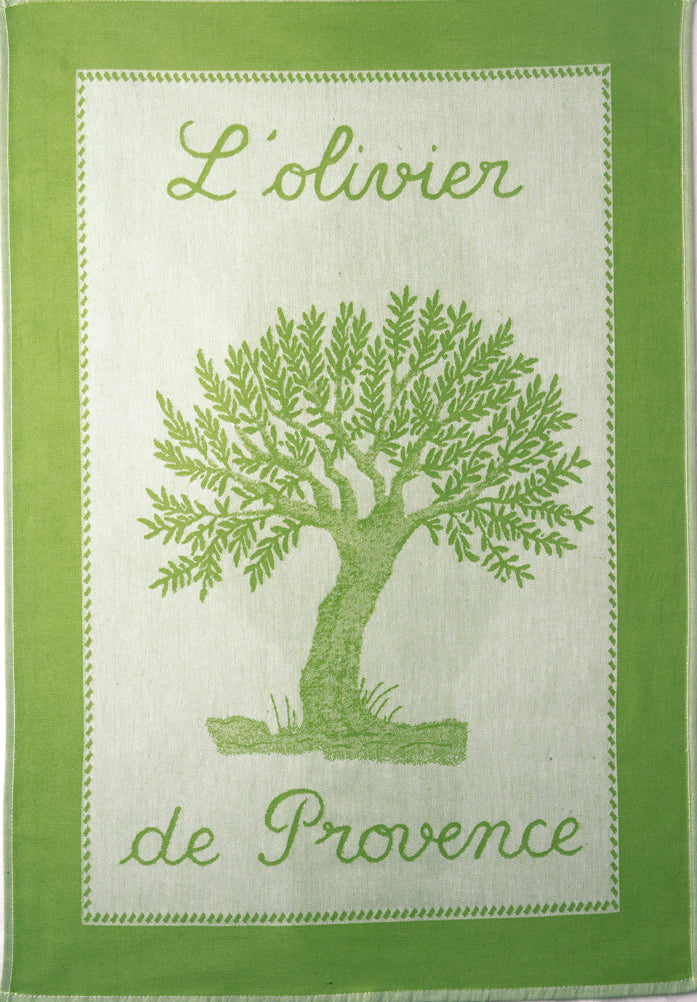 Torchon coton imprimé L'Olivier de Provence