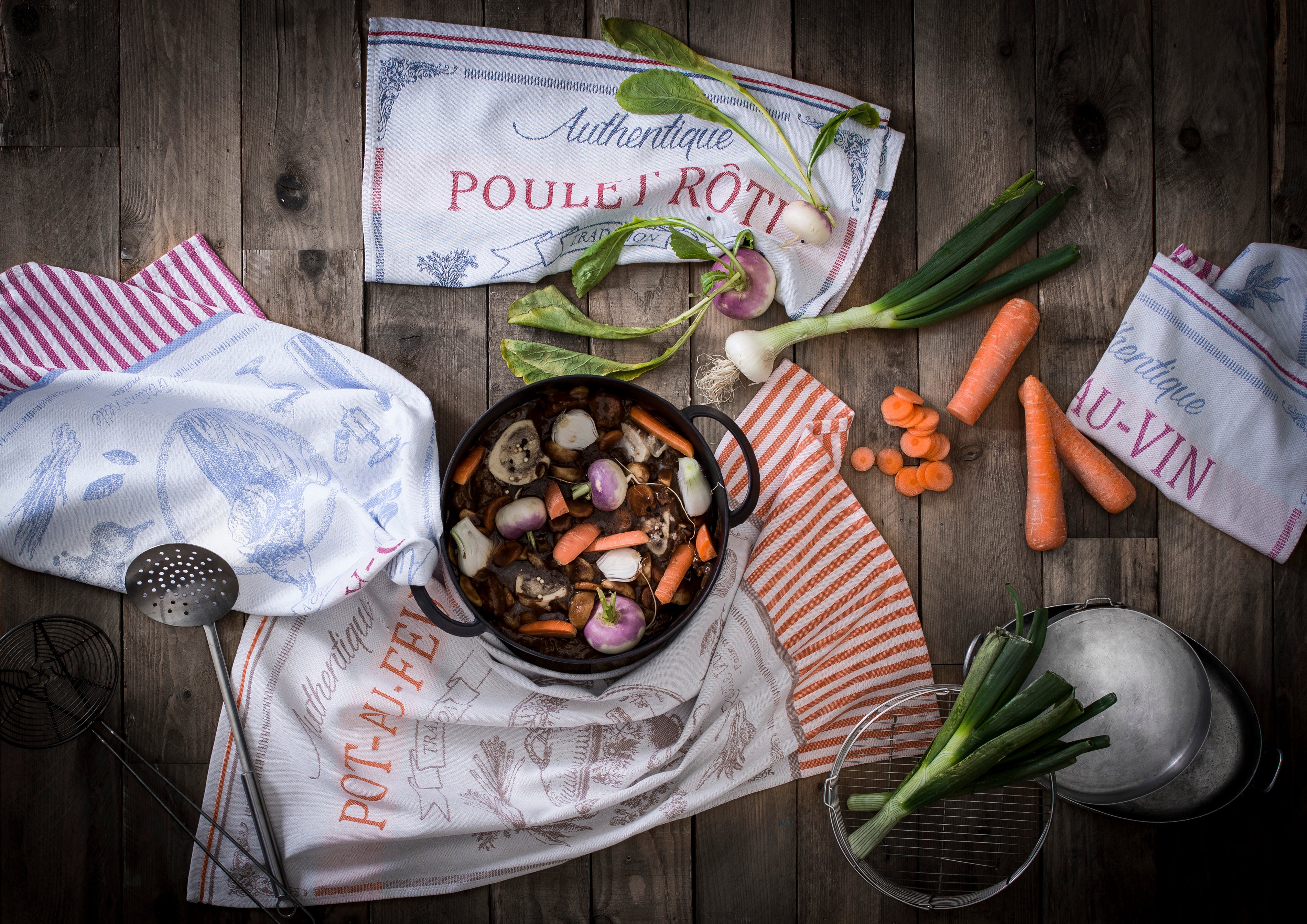 Coq au Vin Rectangular Tea Towel