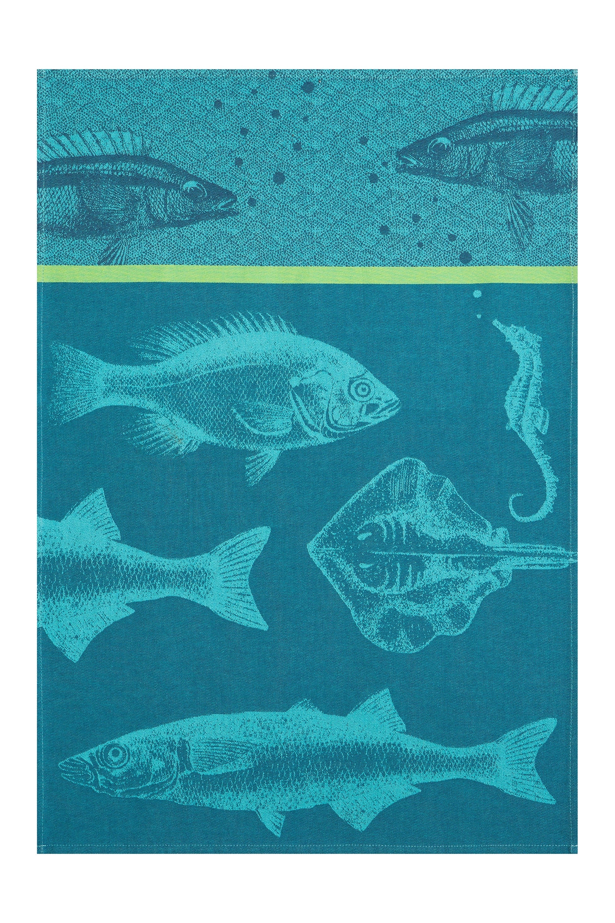 Torchon jacquard Banc de Poissons – Coucke