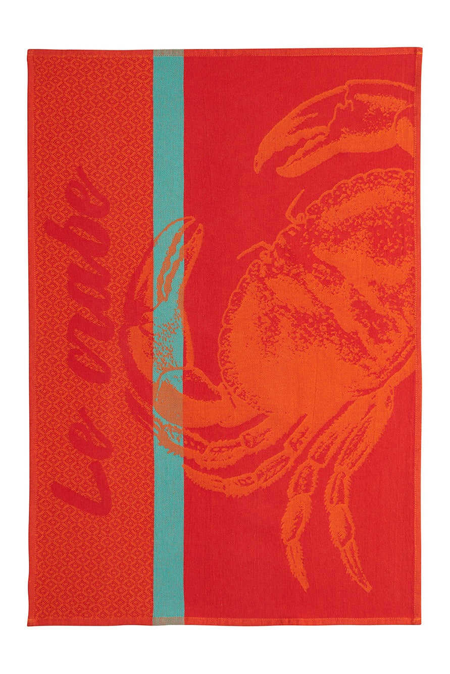 Torchon jacquard Crabe Rouge – Coucke