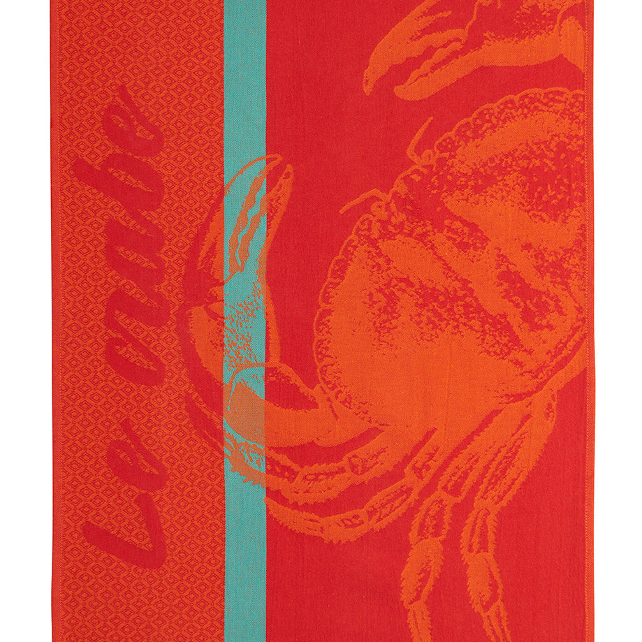 Torchon Crabe Rouge Rectangulaire
