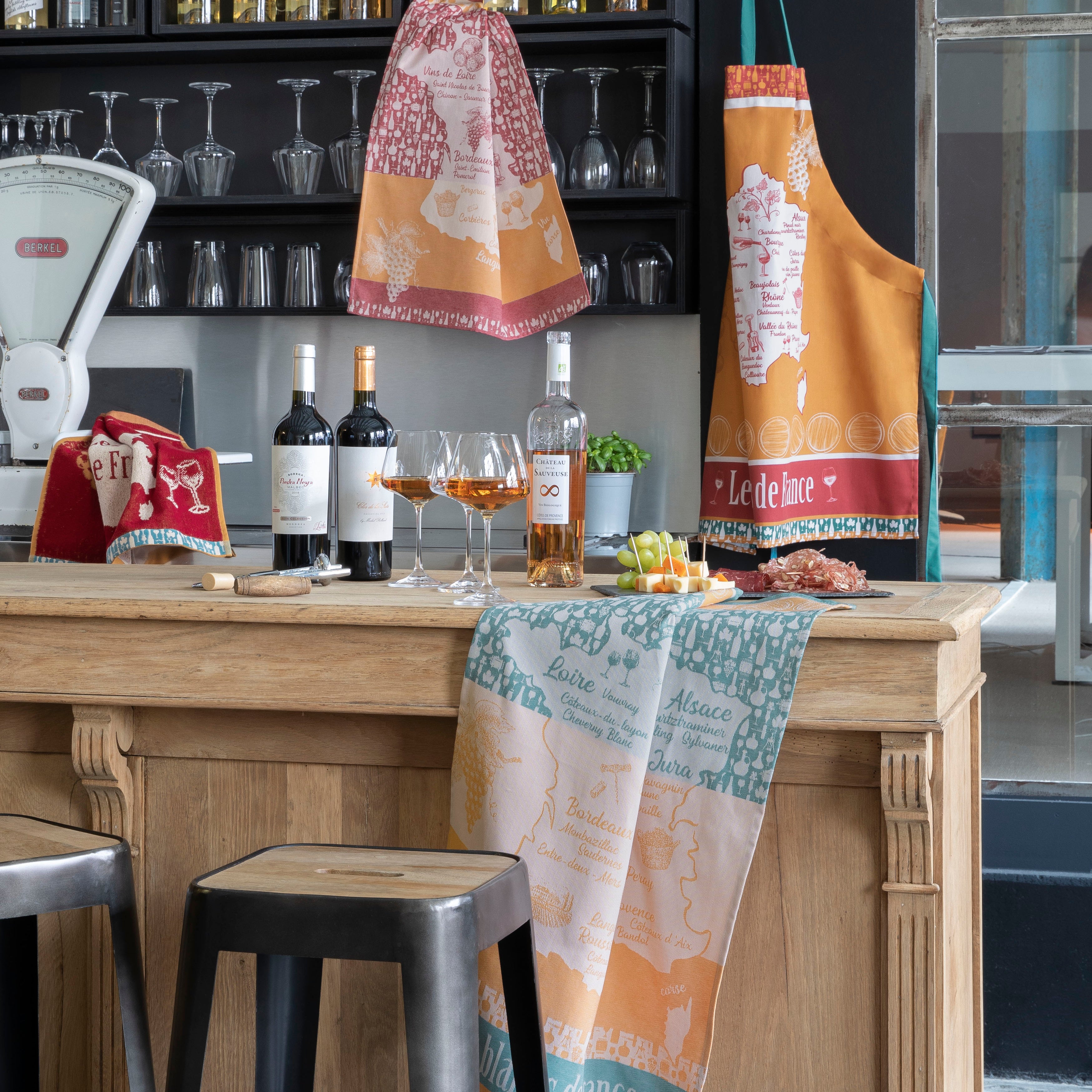 French Red Wines Rectangular Tea Towel