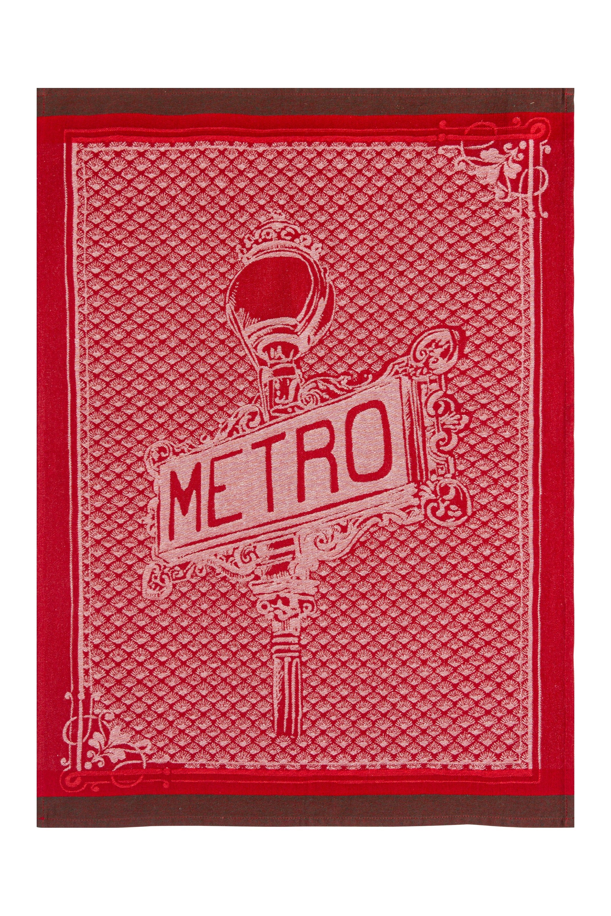 Torchon jacquard Panneau Métro – Coucke