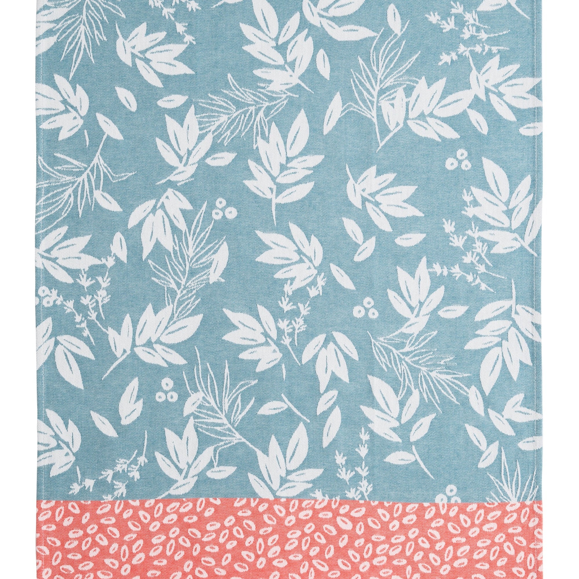 Torchon jacquard Feuillage Bleu – Coucke