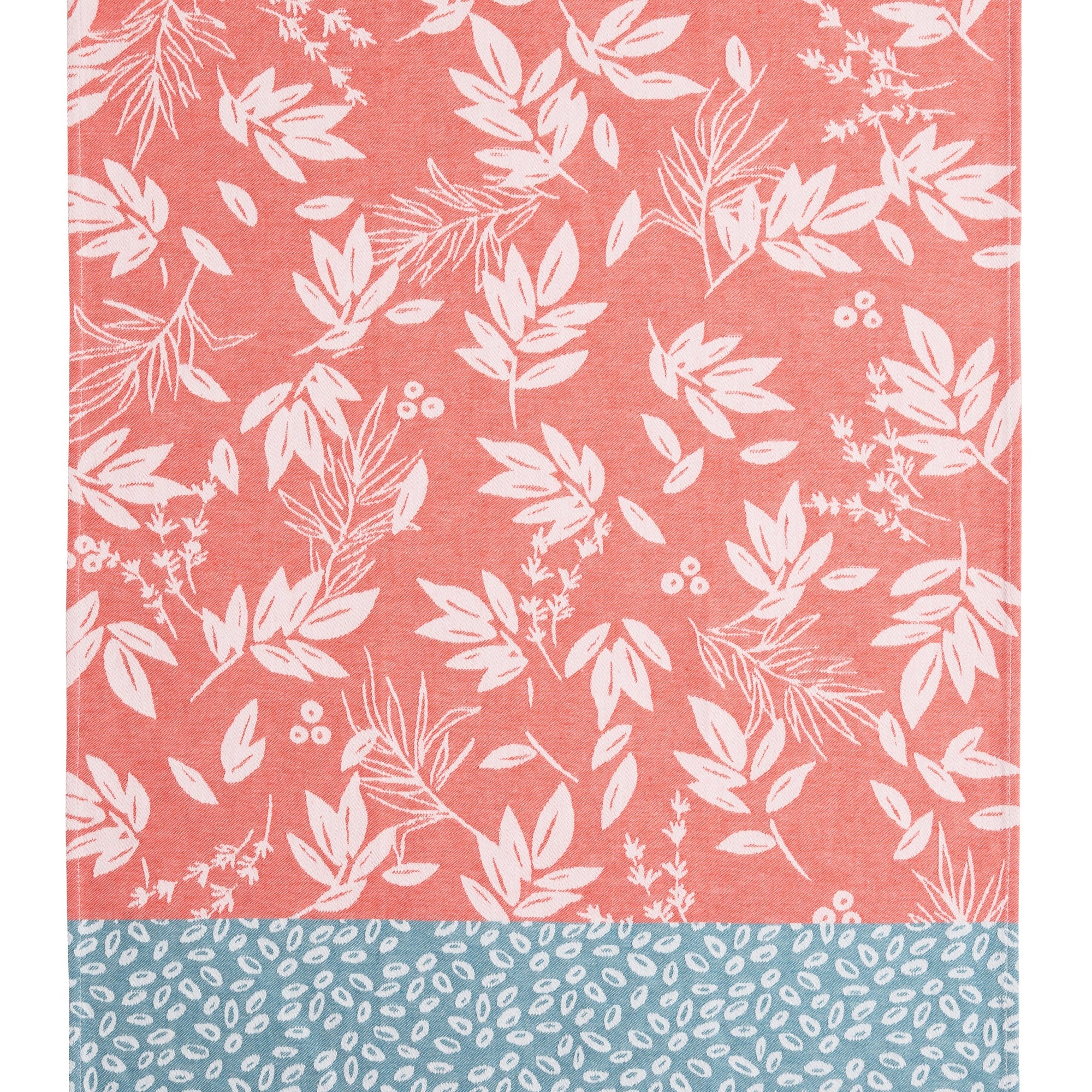 Torchon jacquard Feuillage Rouge – Coucke