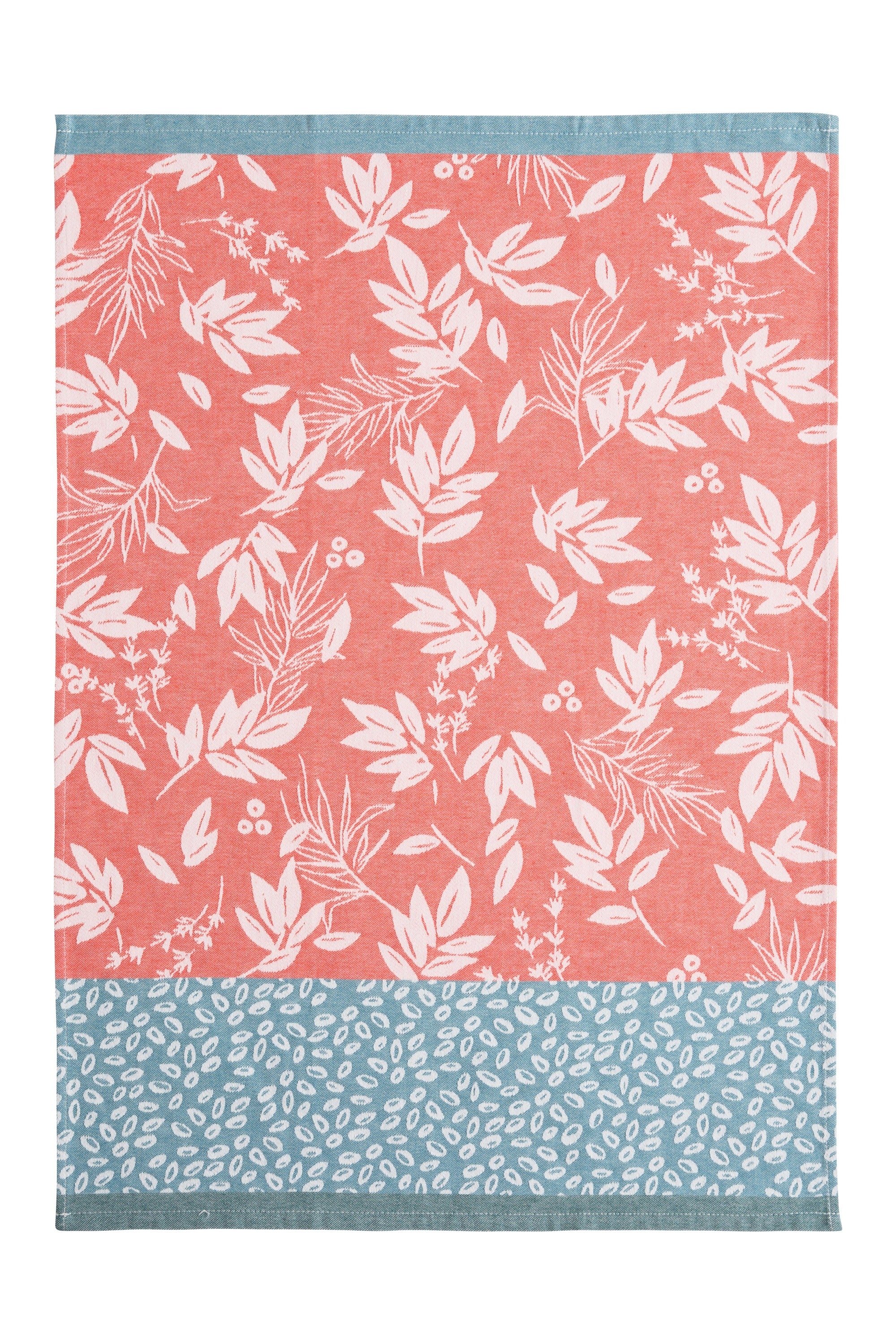 Torchon jacquard Feuillage Rouge – Coucke