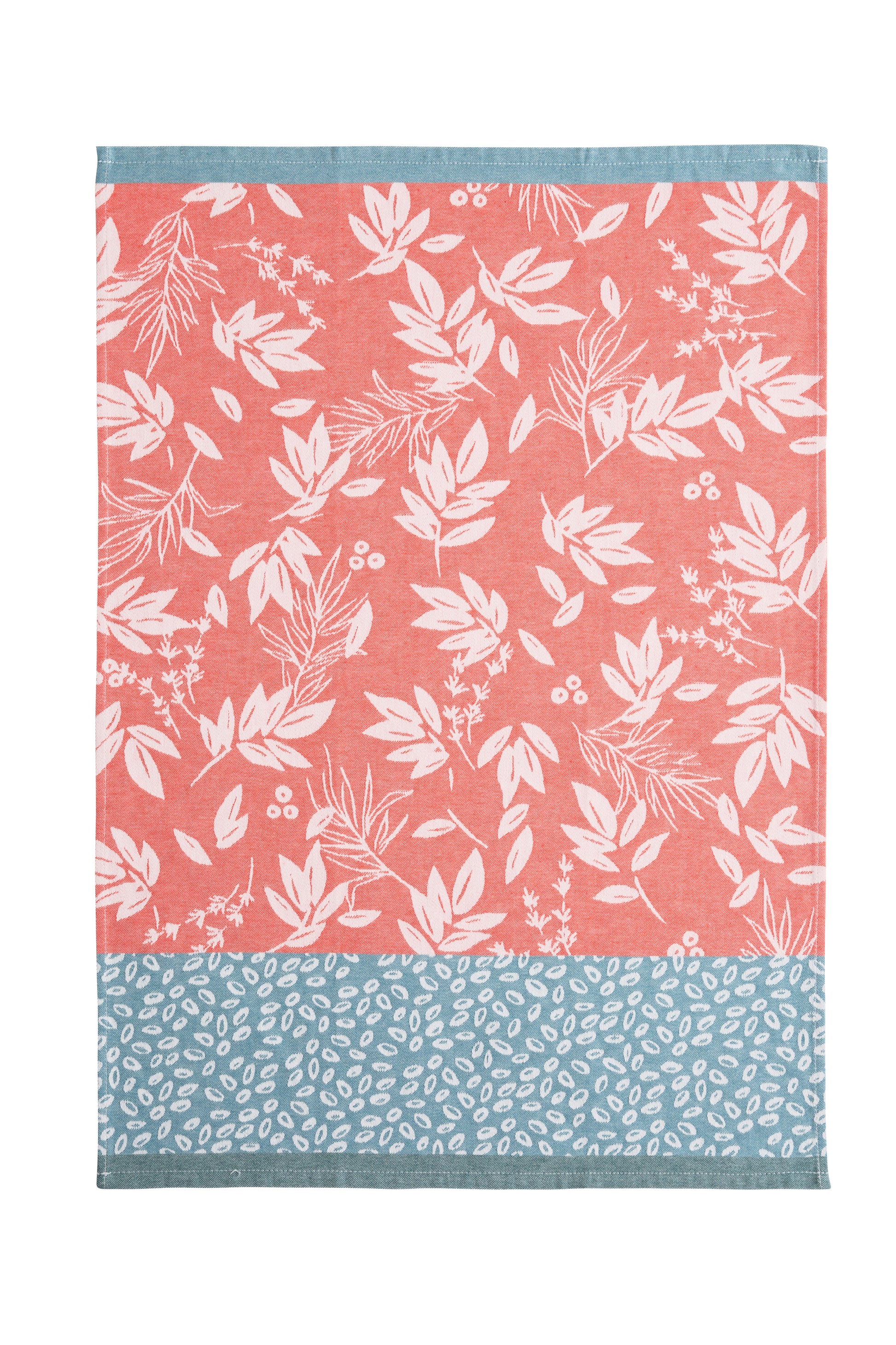 Torchon jacquard Feuillage Rouge – Coucke