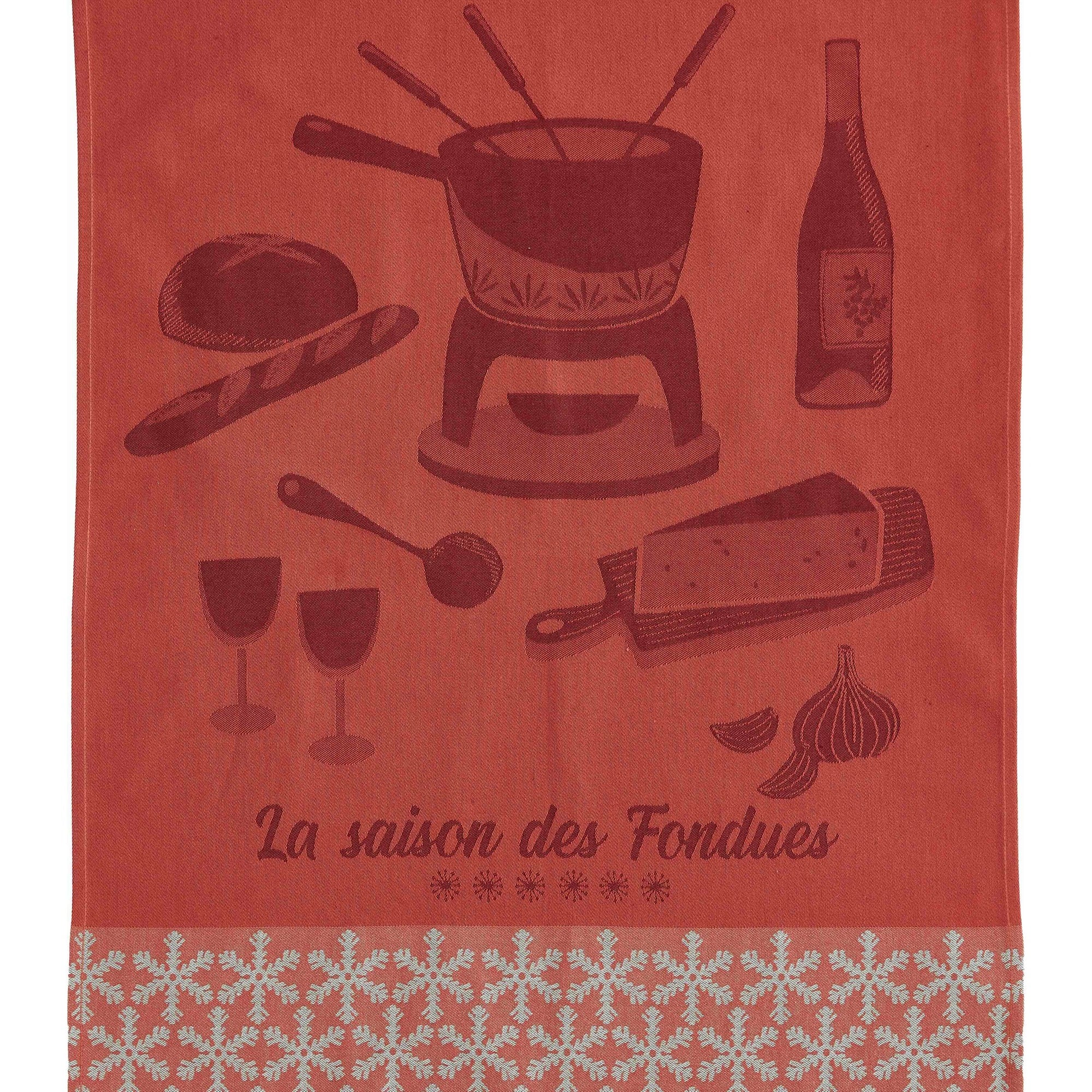 Torchon jacquard La Saison des Fondues – Coucke