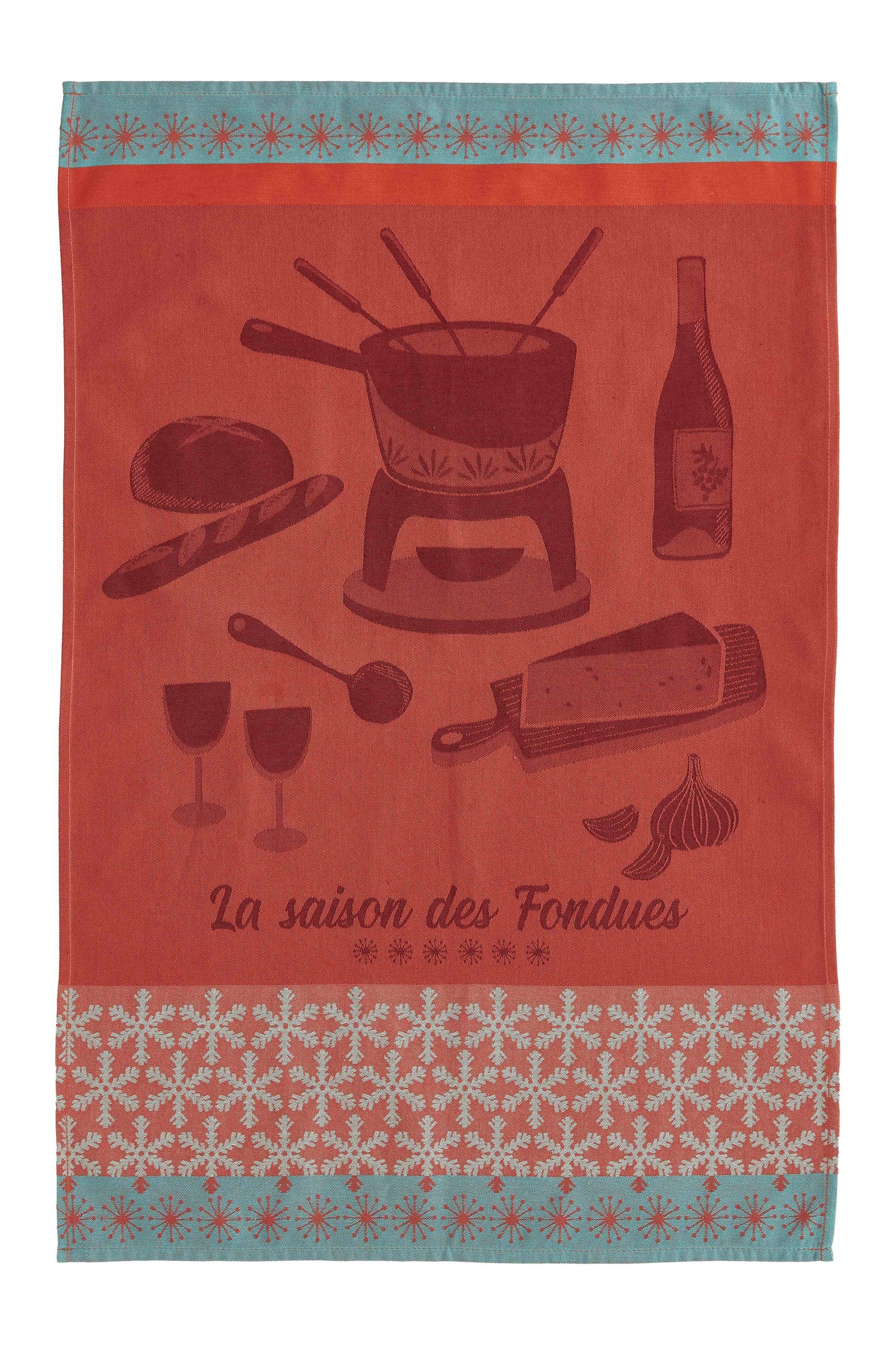 Torchon jacquard La Saison des Fondues – Coucke