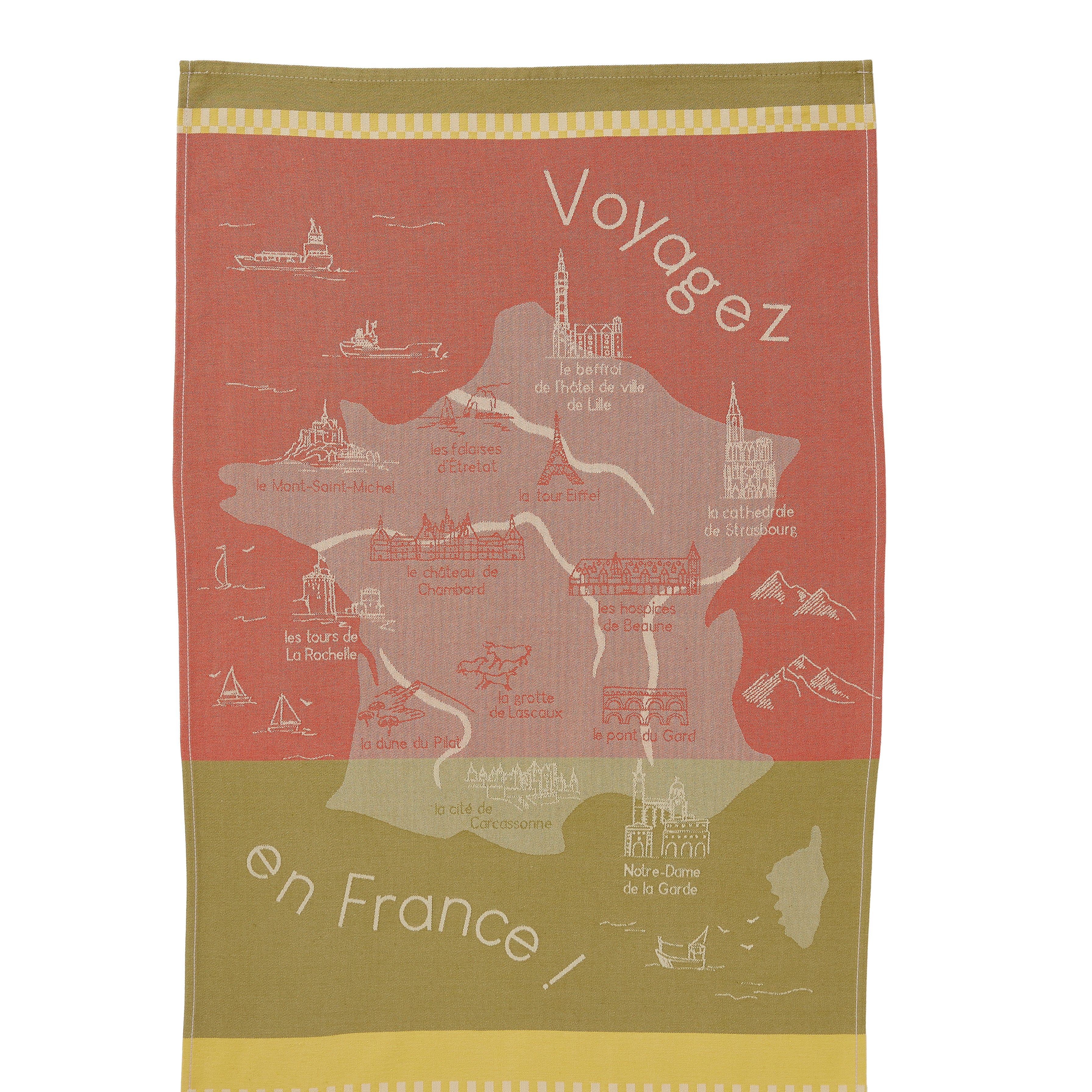 Monuments of France Jacquard Tea Towel
