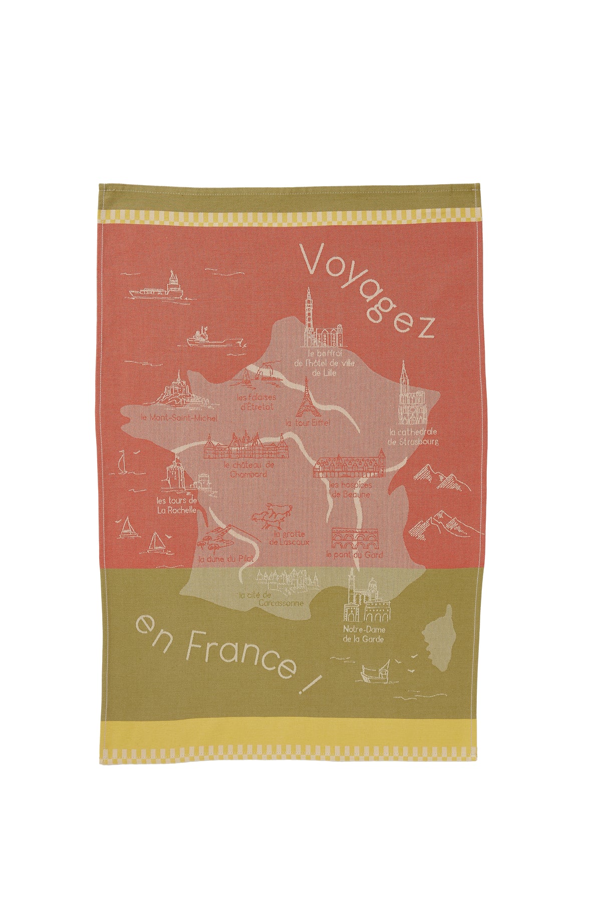 Monuments of France Jacquard Tea Towel