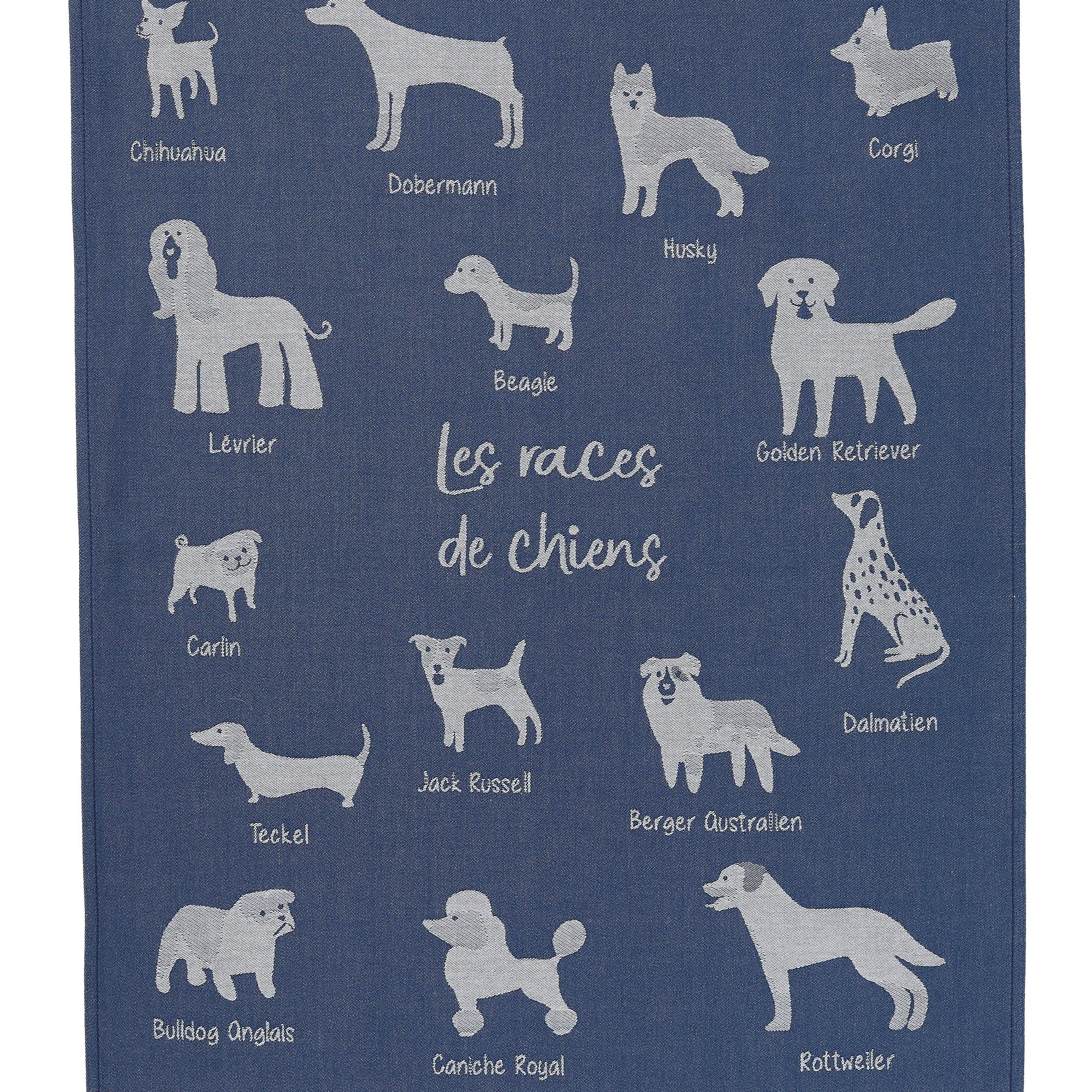 Torchon jacquard Les Races de Chiens – Coucke