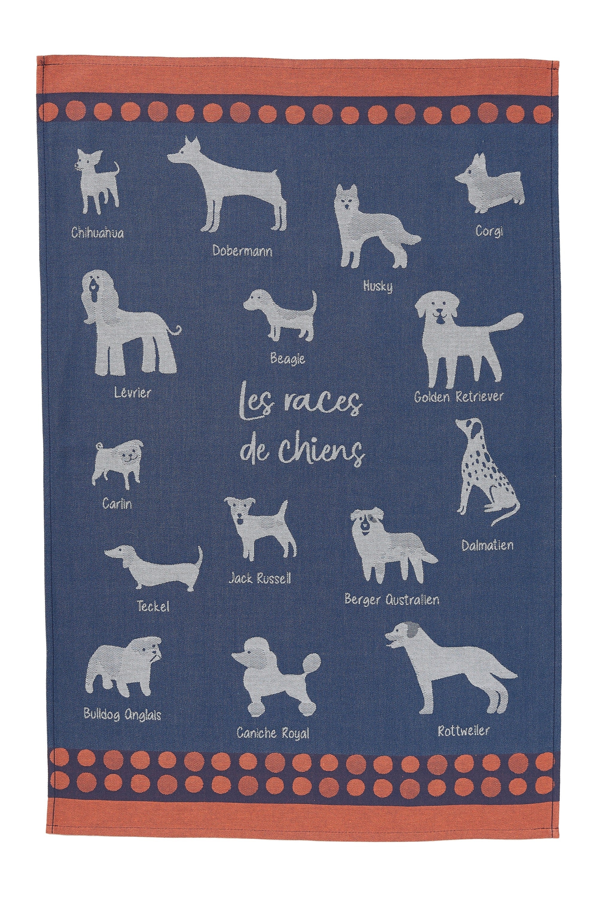 Torchon jacquard Les Races de Chiens – Coucke