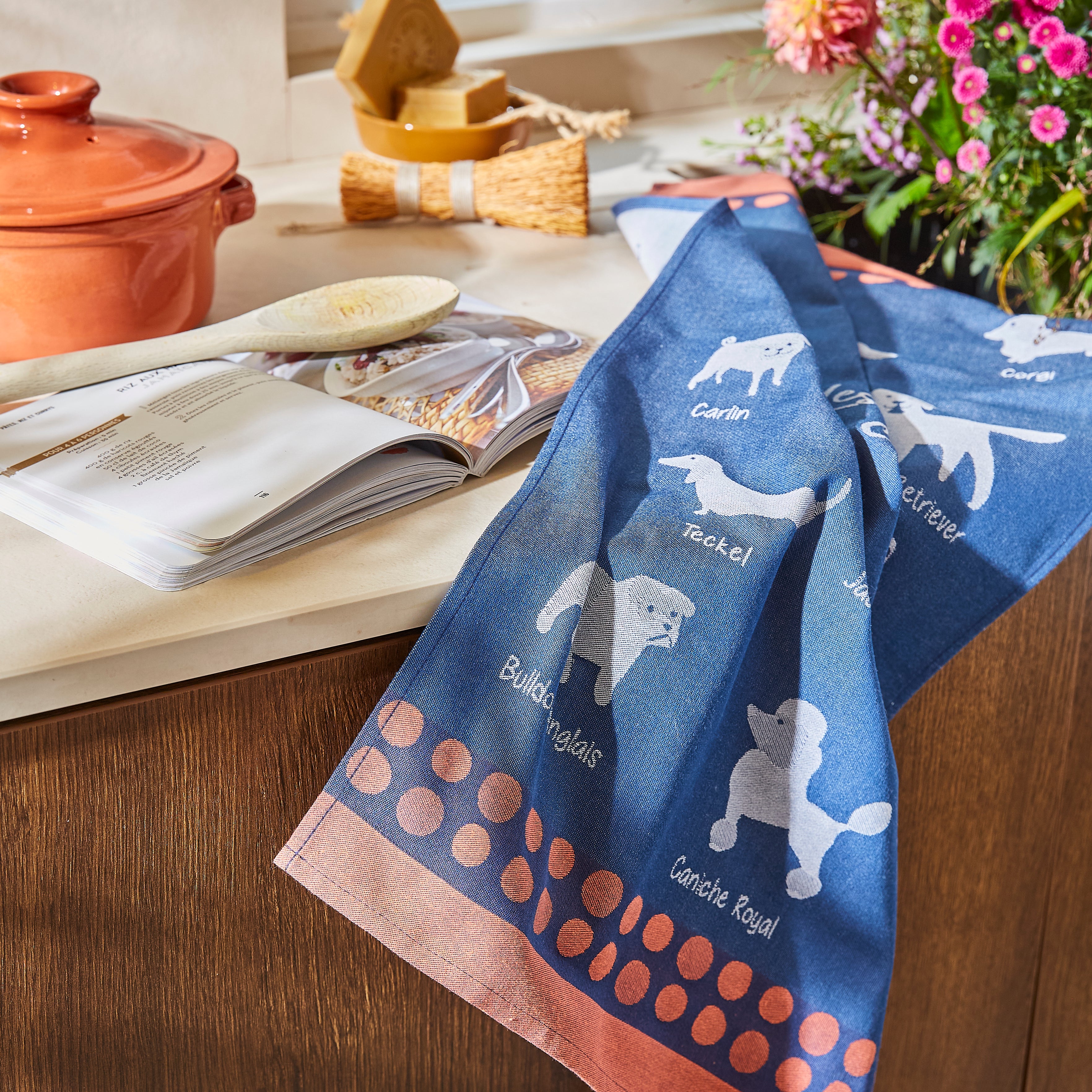 Rectangular Dog Breeds Tea Towel