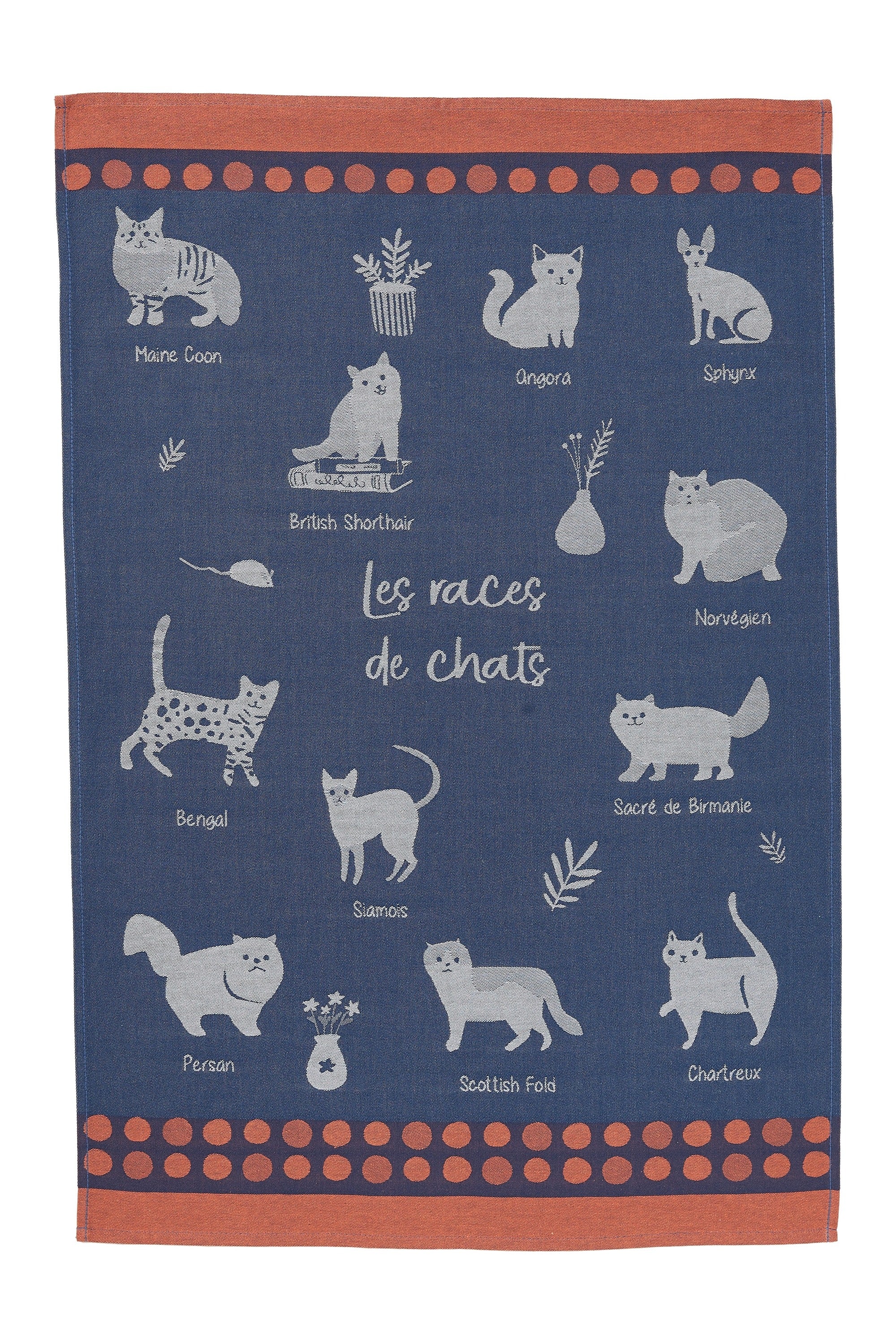 Torchon jacquard Les Races de Chats – Coucke