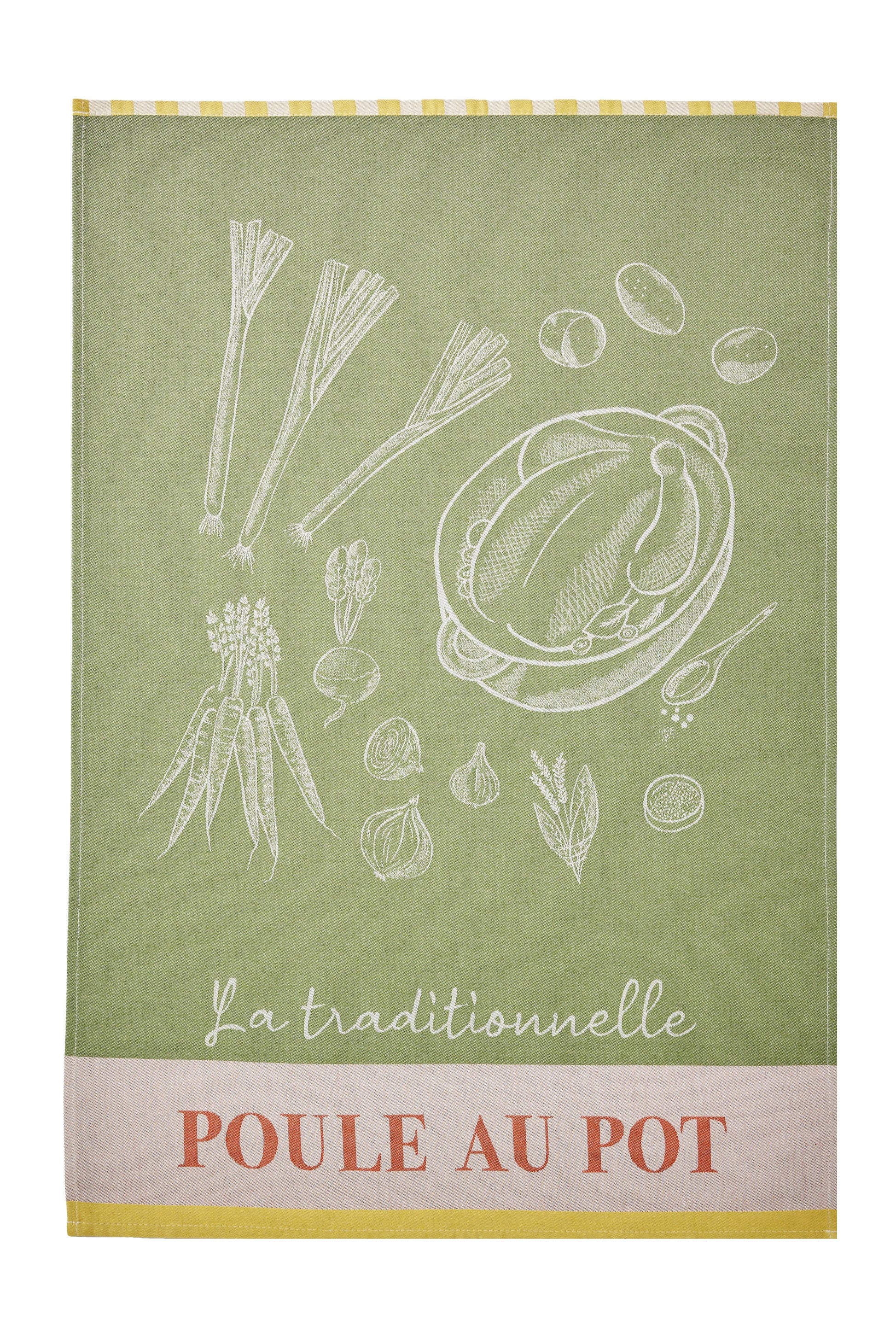 L'Art de la Poule au Pot Rectangular Dish Towel