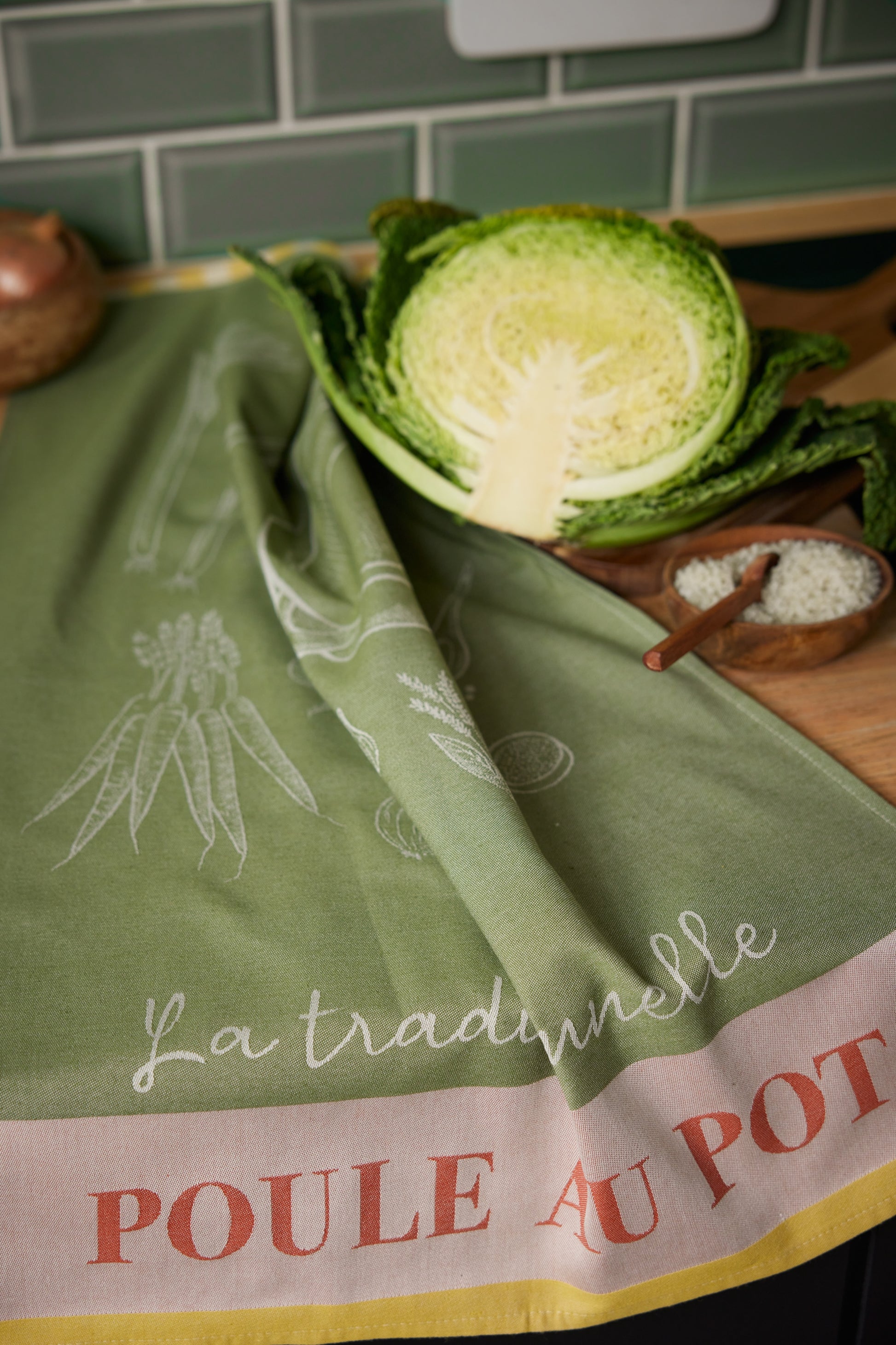 L'Art de la Poule au Pot Rectangular Dish Towel