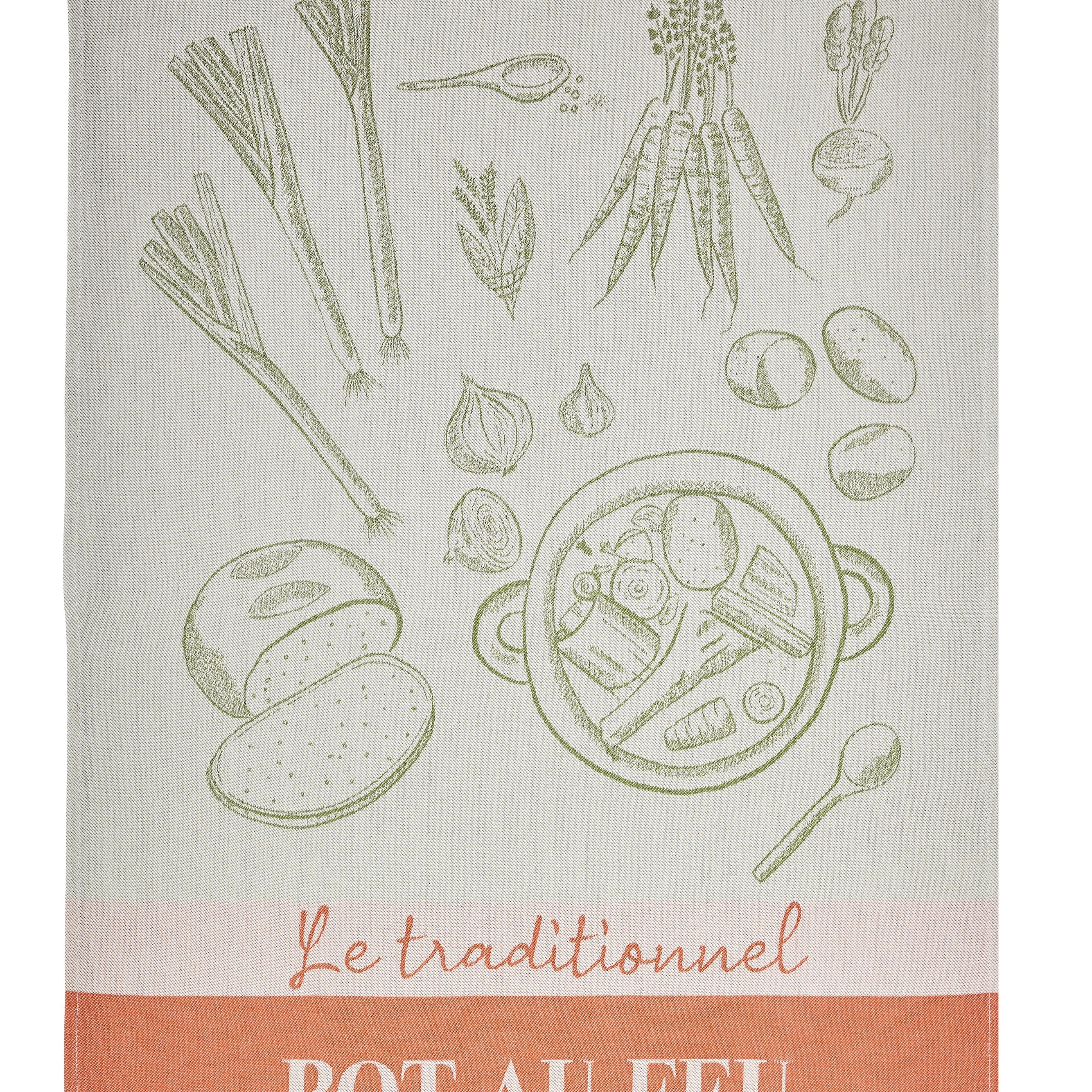 Rectangular The Art of Pot-au-feu Tea Towel