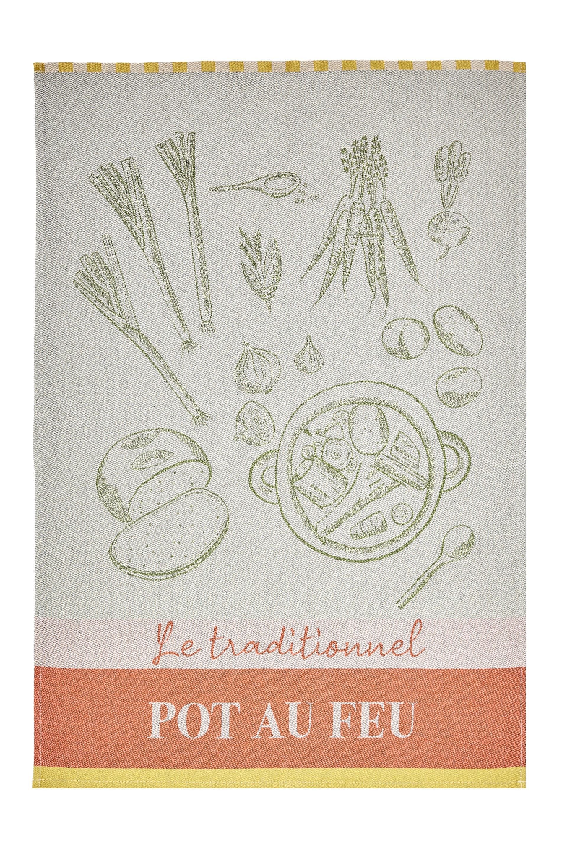 Rectangular The Art of Pot-au-feu Tea Towel