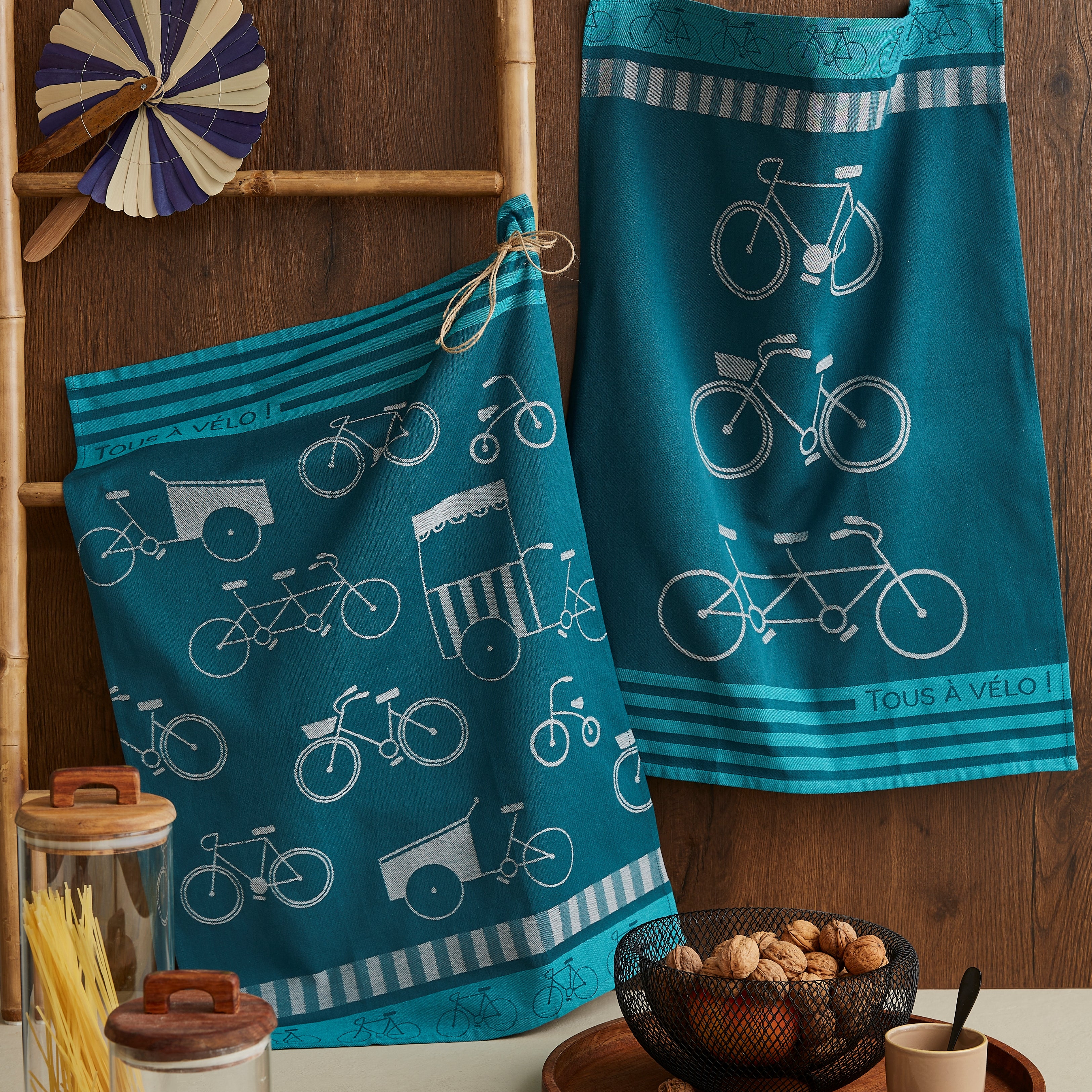 All on Bikes Rectangular Tea Towel