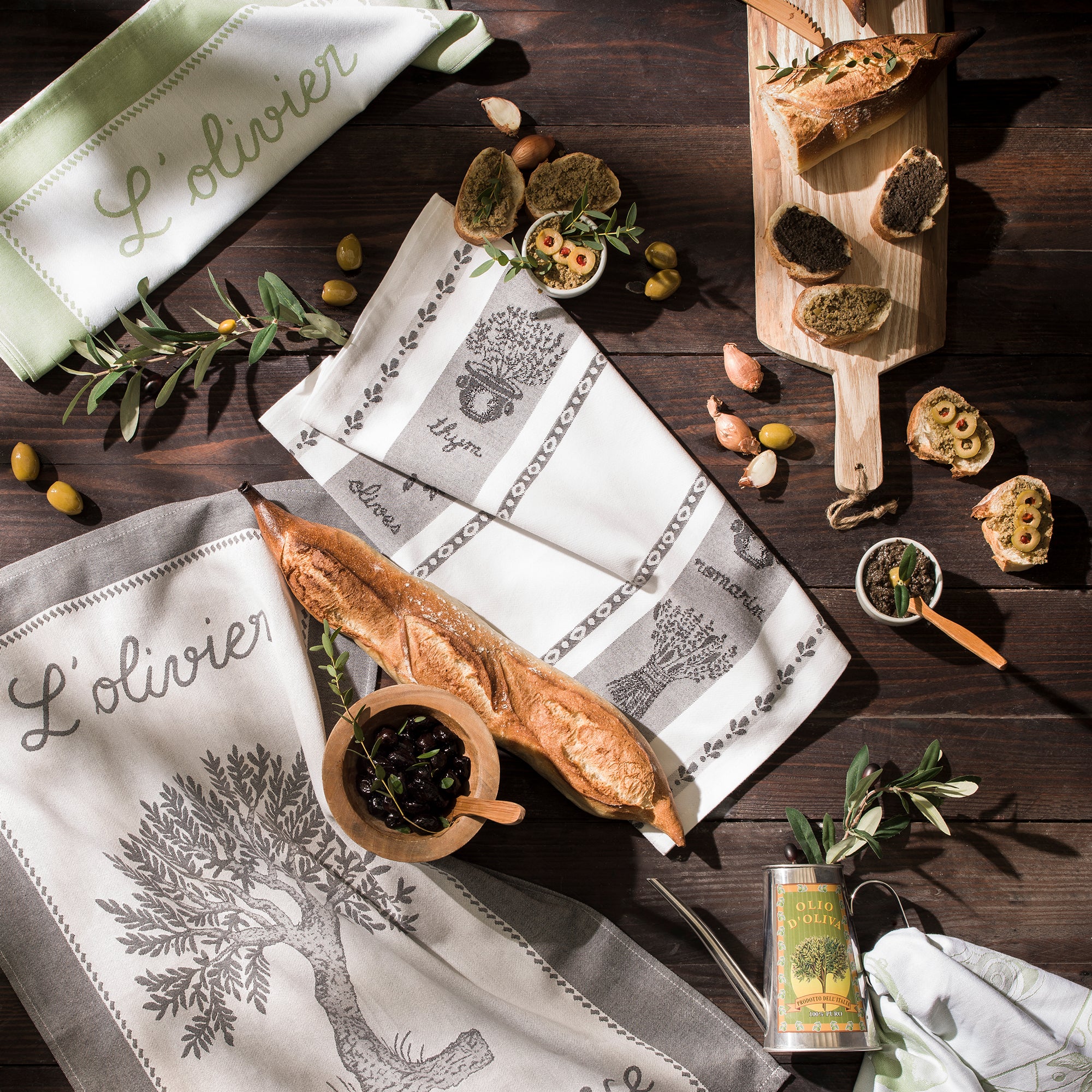 Rectangular Provence Olive Tree Tea Towel