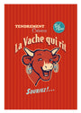 Torchon coton imprimé La Vache Qui Rit ® Rétro Rouge – Coucke