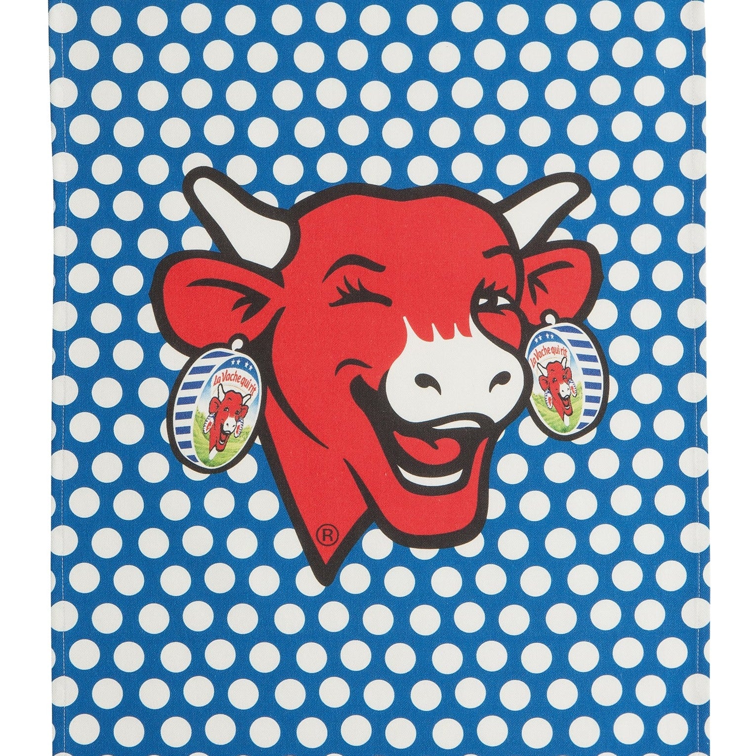 Torchon coton imprimé La Vache Qui Rit ® Pop Bleu – Coucke