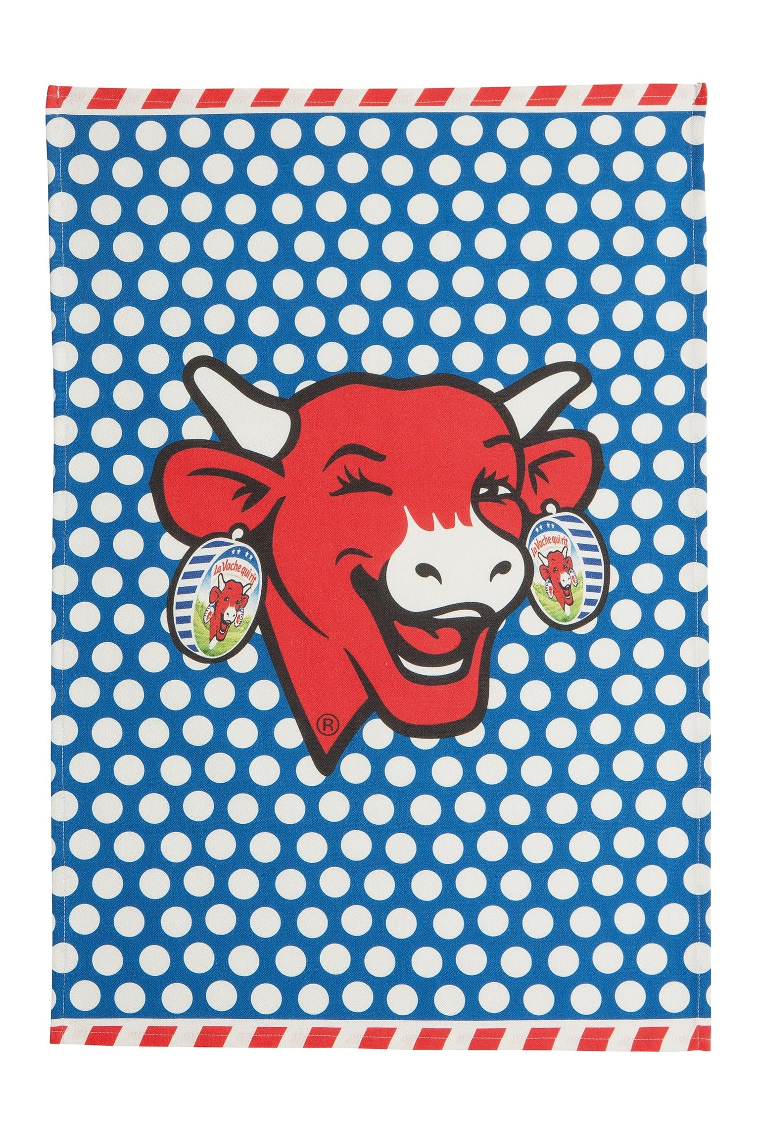 Torchon coton imprimé La Vache Qui Rit ® Pop Bleu – Coucke