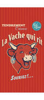 Torchon coton imprimé La Vache Qui Rit ® Rétro Rouge et Bleu (Lot de 2) – Coucke