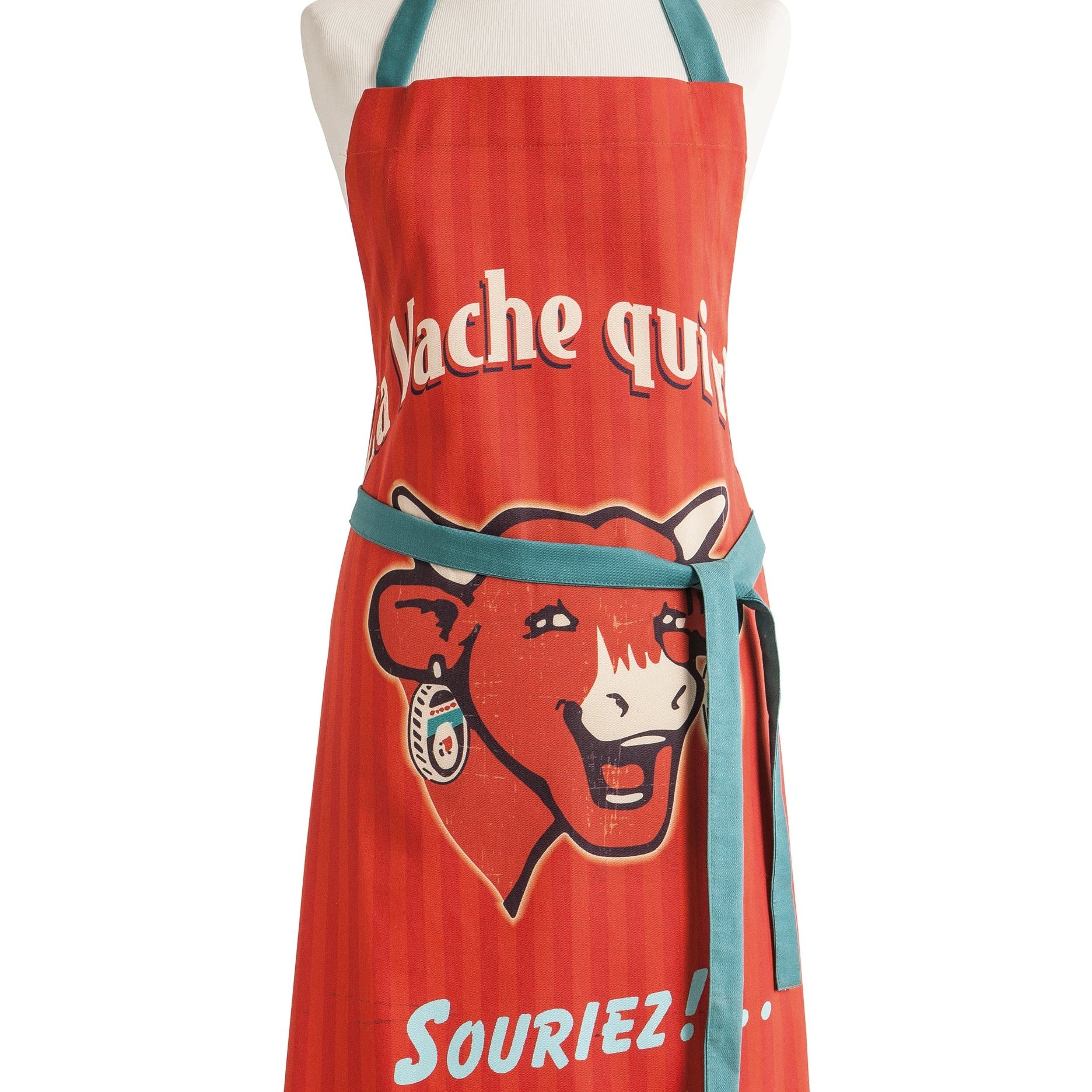 Tablier coton imprimé La Vache Qui Rit ® Rétro Rouge – Coucke