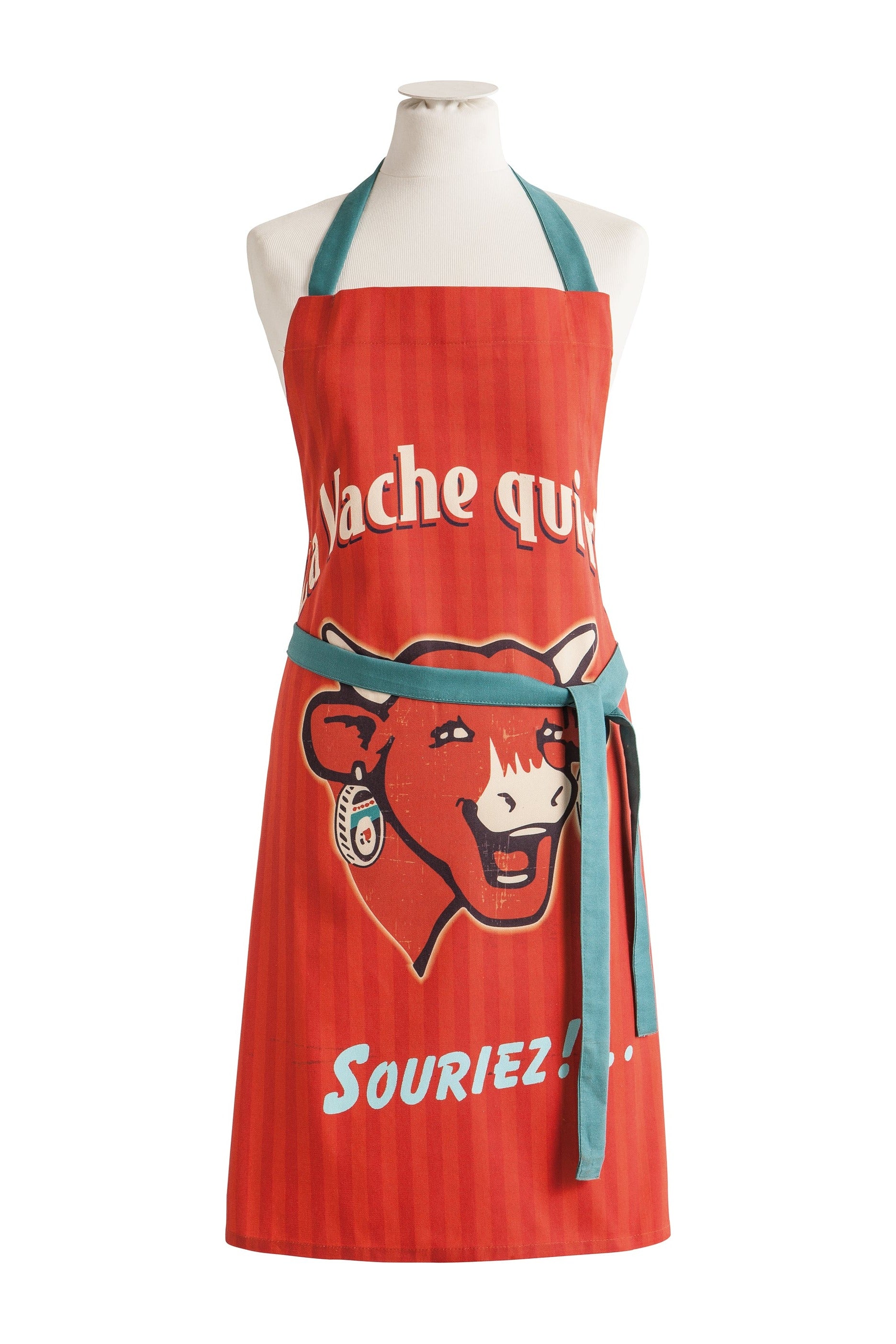 Tablier coton imprimé La Vache Qui Rit ® Rétro Rouge – Coucke