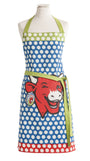 Tablier coton imprimé La Vache Qui Rit ® Pop Bleu – Coucke