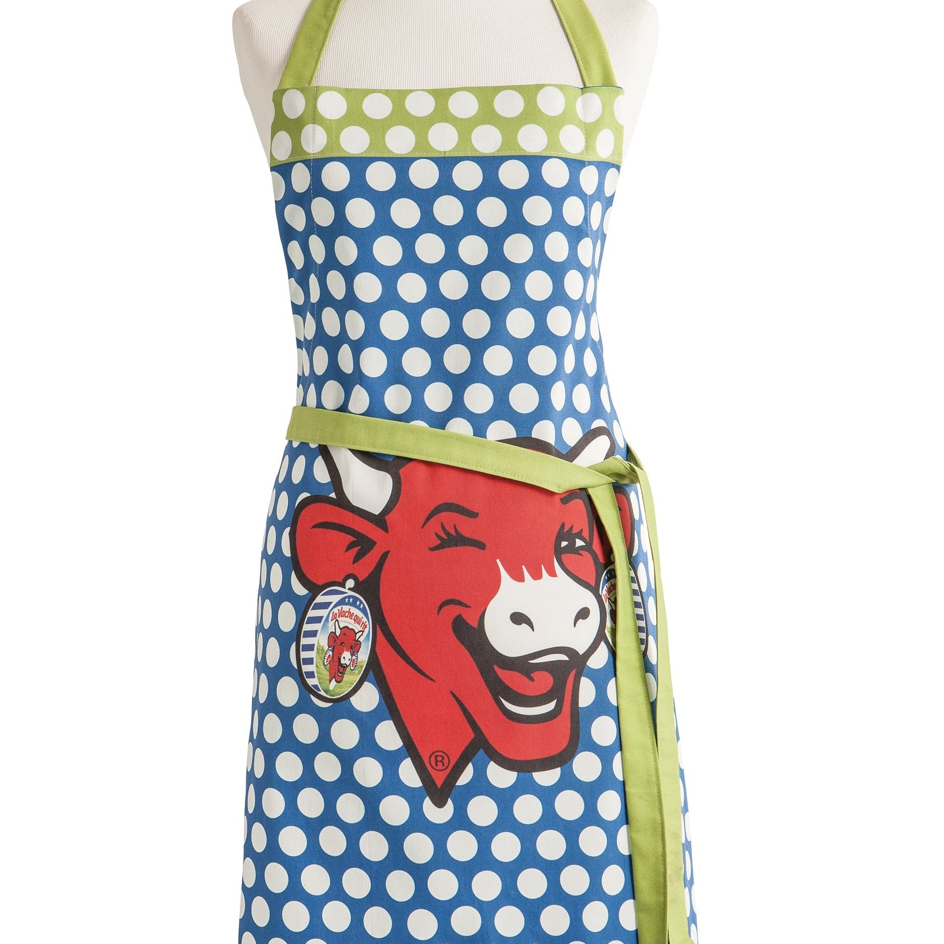 Tablier coton imprimé La Vache Qui Rit ® Pop Bleu – Coucke