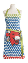 Tablier coton imprimé La Vache Qui Rit ® Pop Bleu – Coucke