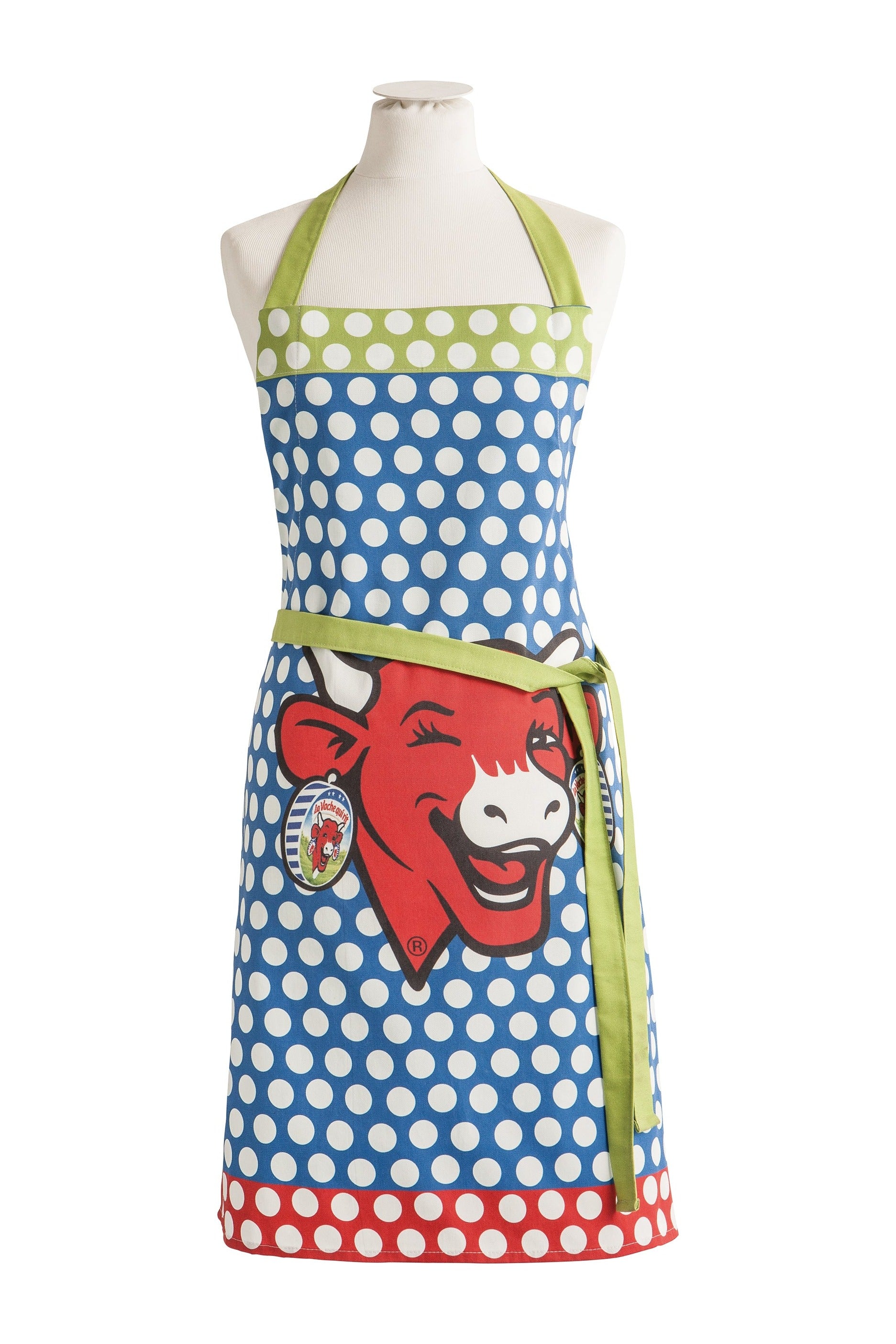 Tablier coton imprimé La Vache Qui Rit ® Pop Bleu – Coucke