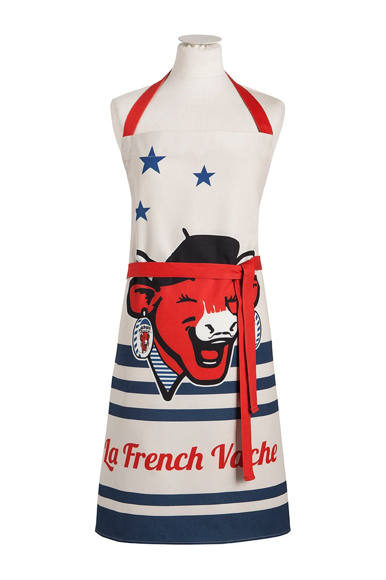 Tablier coton imprimé La Vache Qui Rit ® La French Vache – Coucke